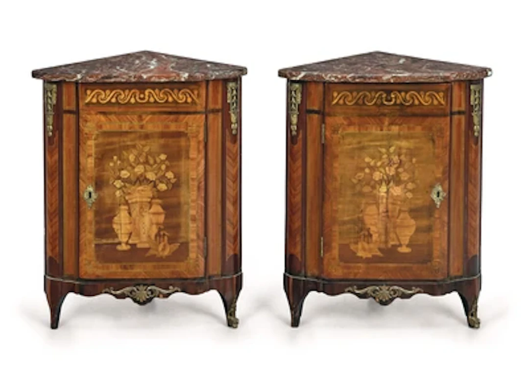 A Pair of French Corner Cabinets