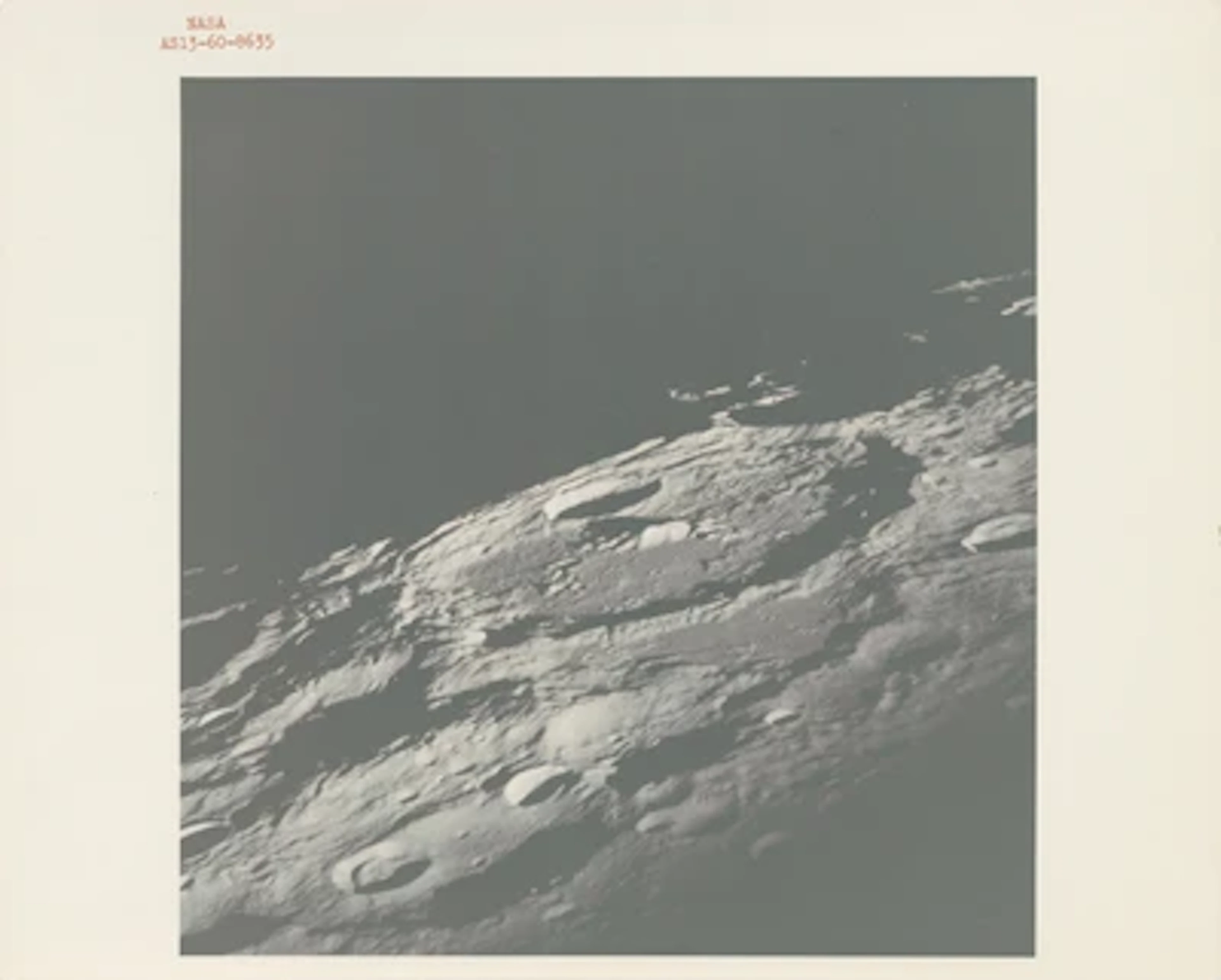 APOLLO 13 - Lunar Surface below as the Crippled Spacecraft Slingshots