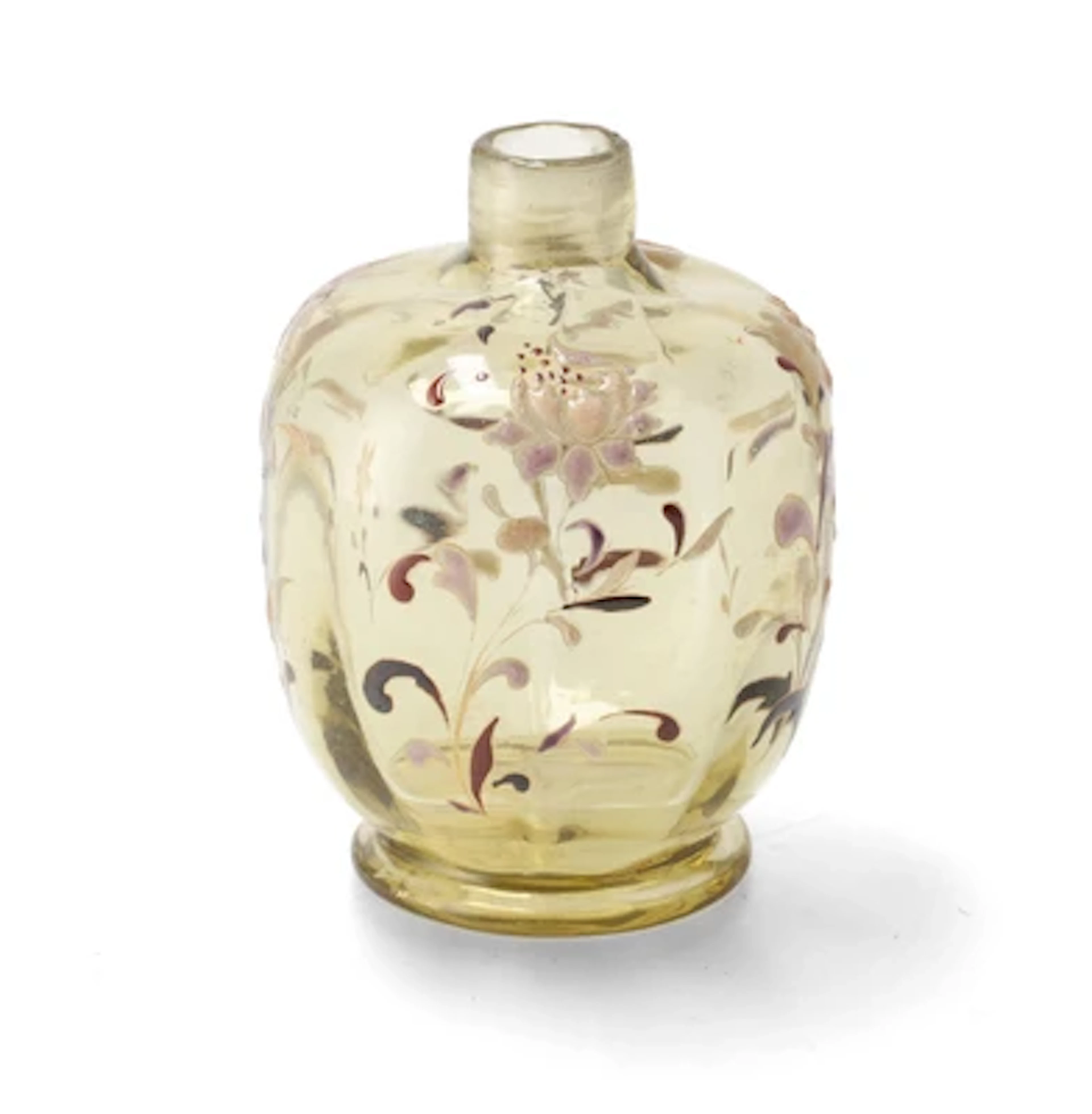 A vase with enamelled flowers, Emile Gallé, Nancy, c. 1885/1900