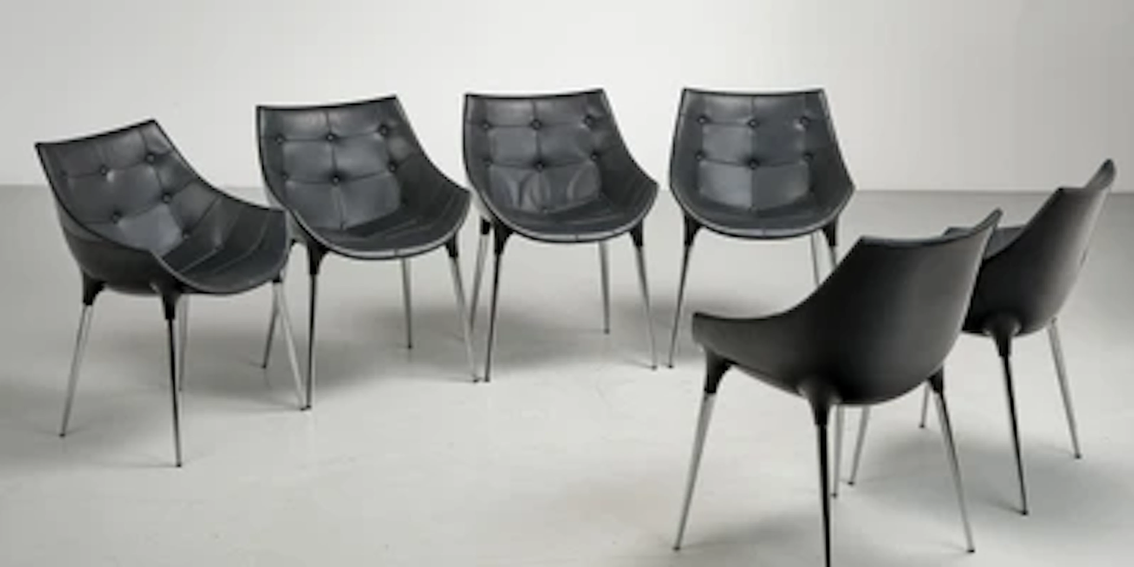 Satz von sechs Esszimmerstühlen Mod. Passion, Entwurf Philippe Starck