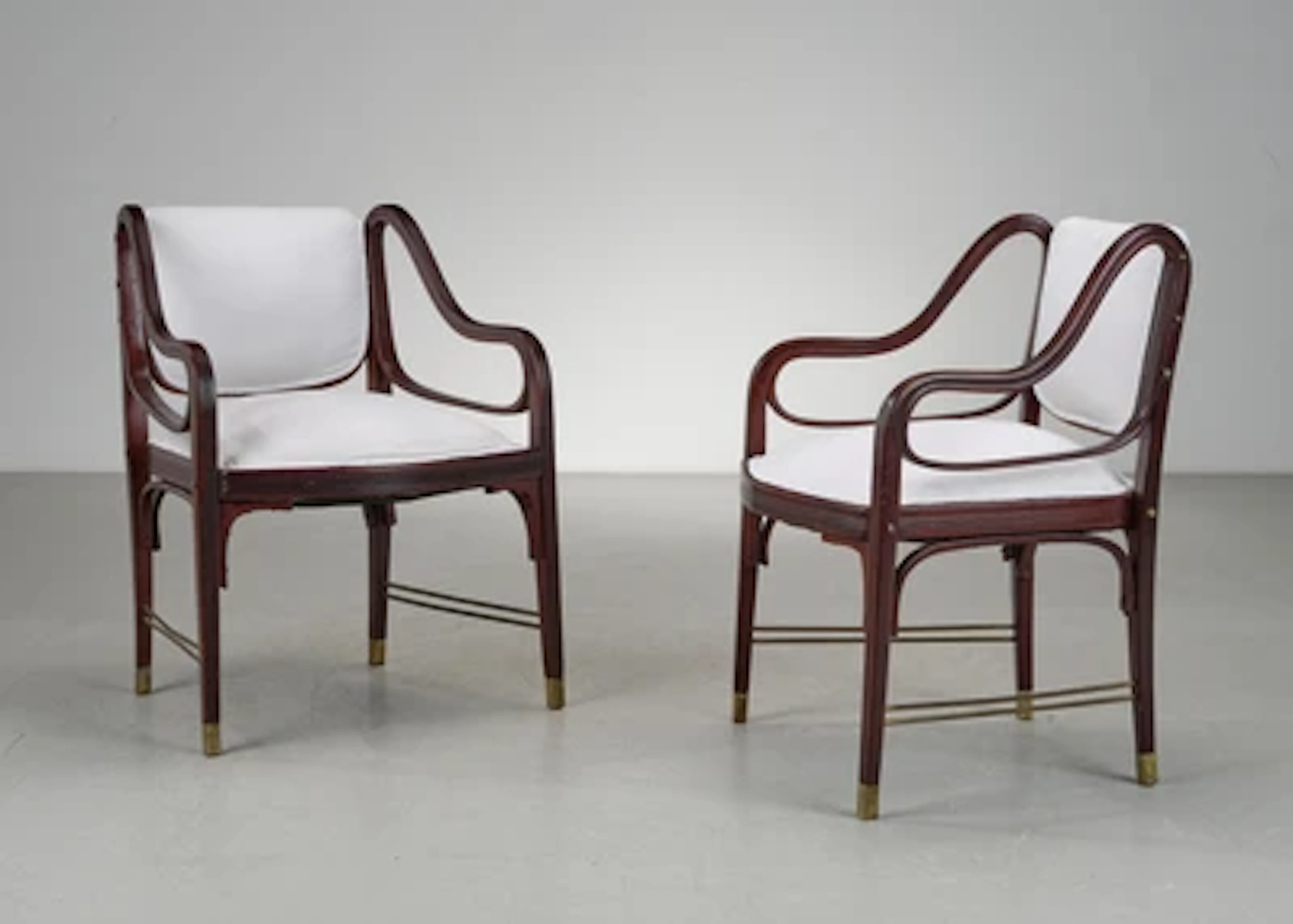 A pair of armchairs ("Living room furniture"), School of Otto Wagner