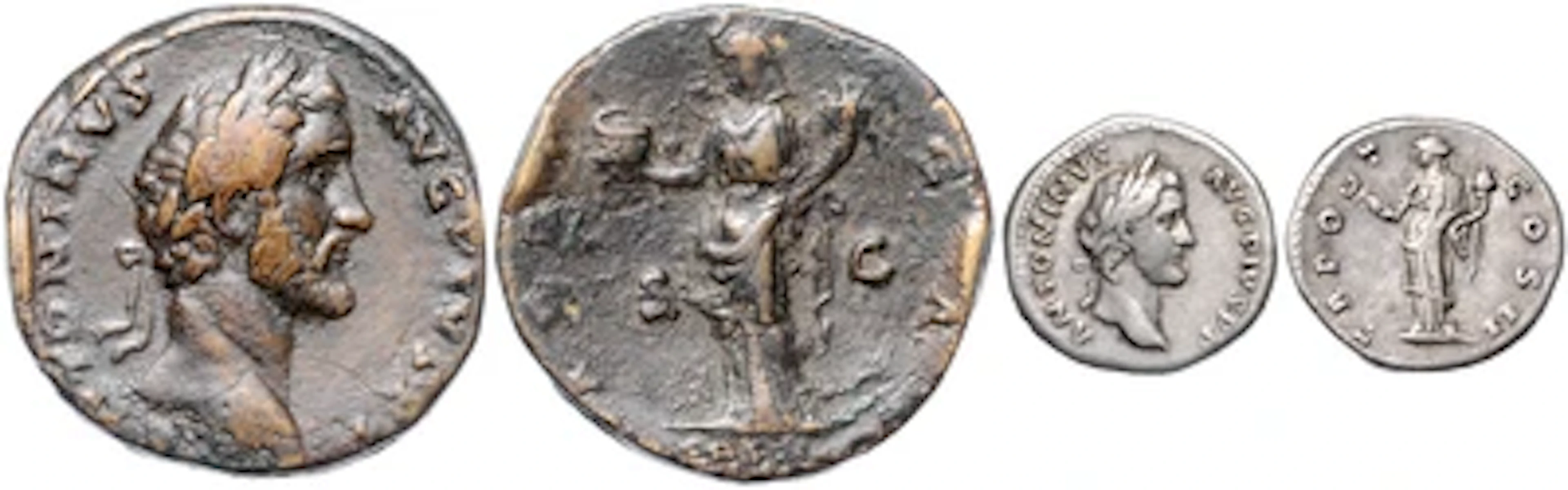 Adoptivkaiser I Traianus bis Faustina I. (ca. 18 Stk., davon 5 AR)