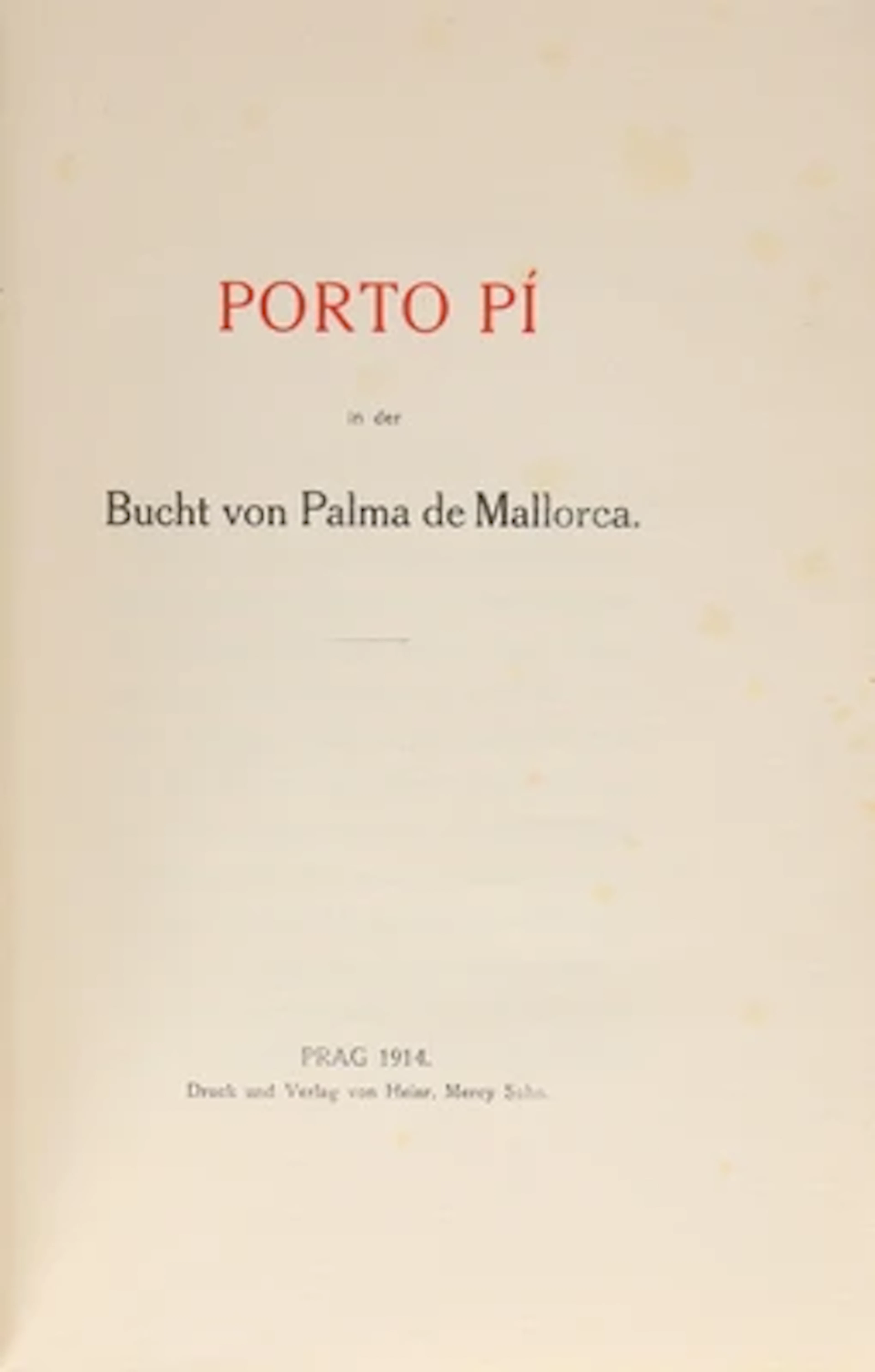 LUDWIG SALVATOR: PORTO PI - PALMA DE MALLORCA.