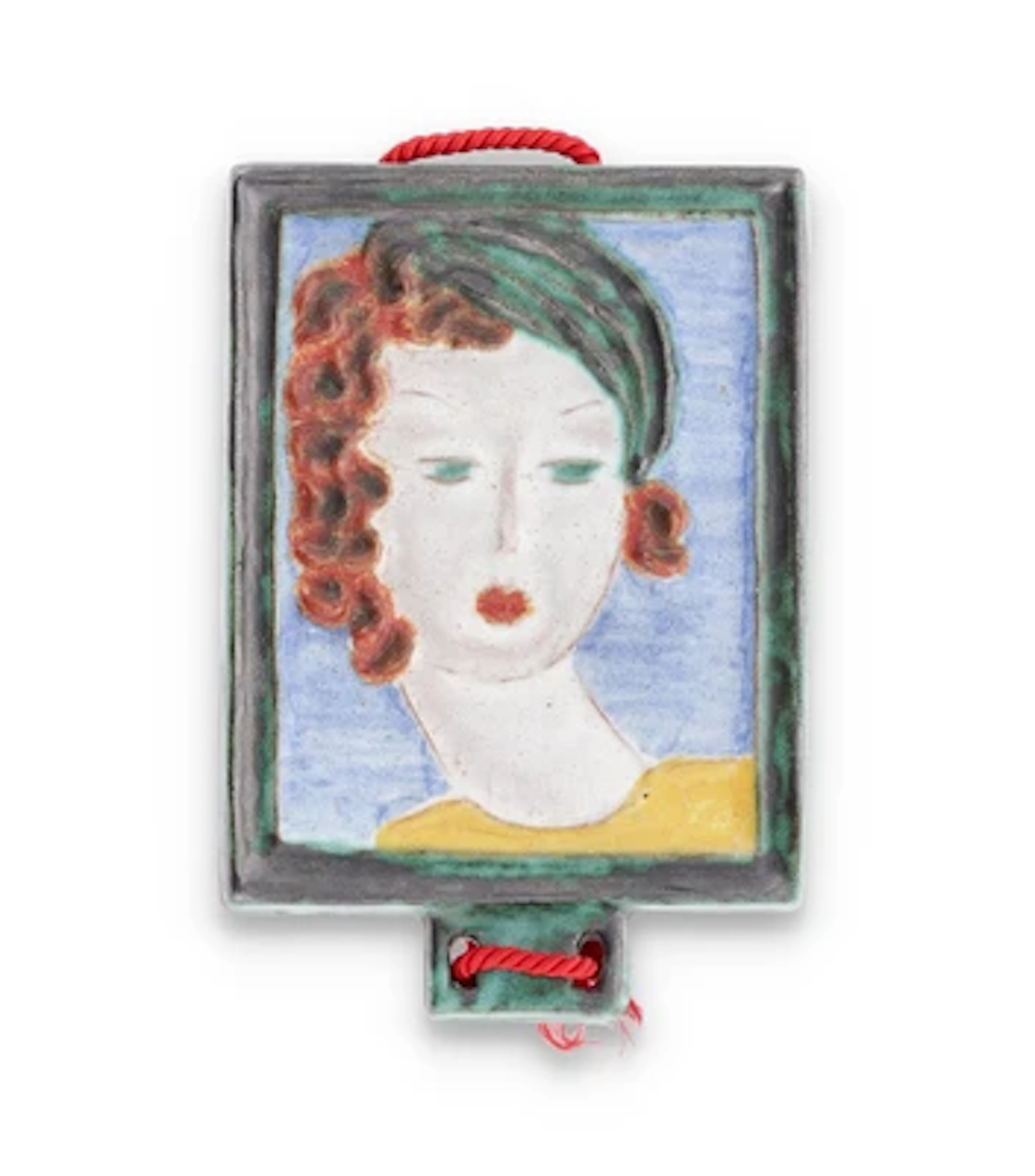 Wandbild 'Frauenkopf mit Hut', Modellnummer: 6854, Rudolf Knörlein