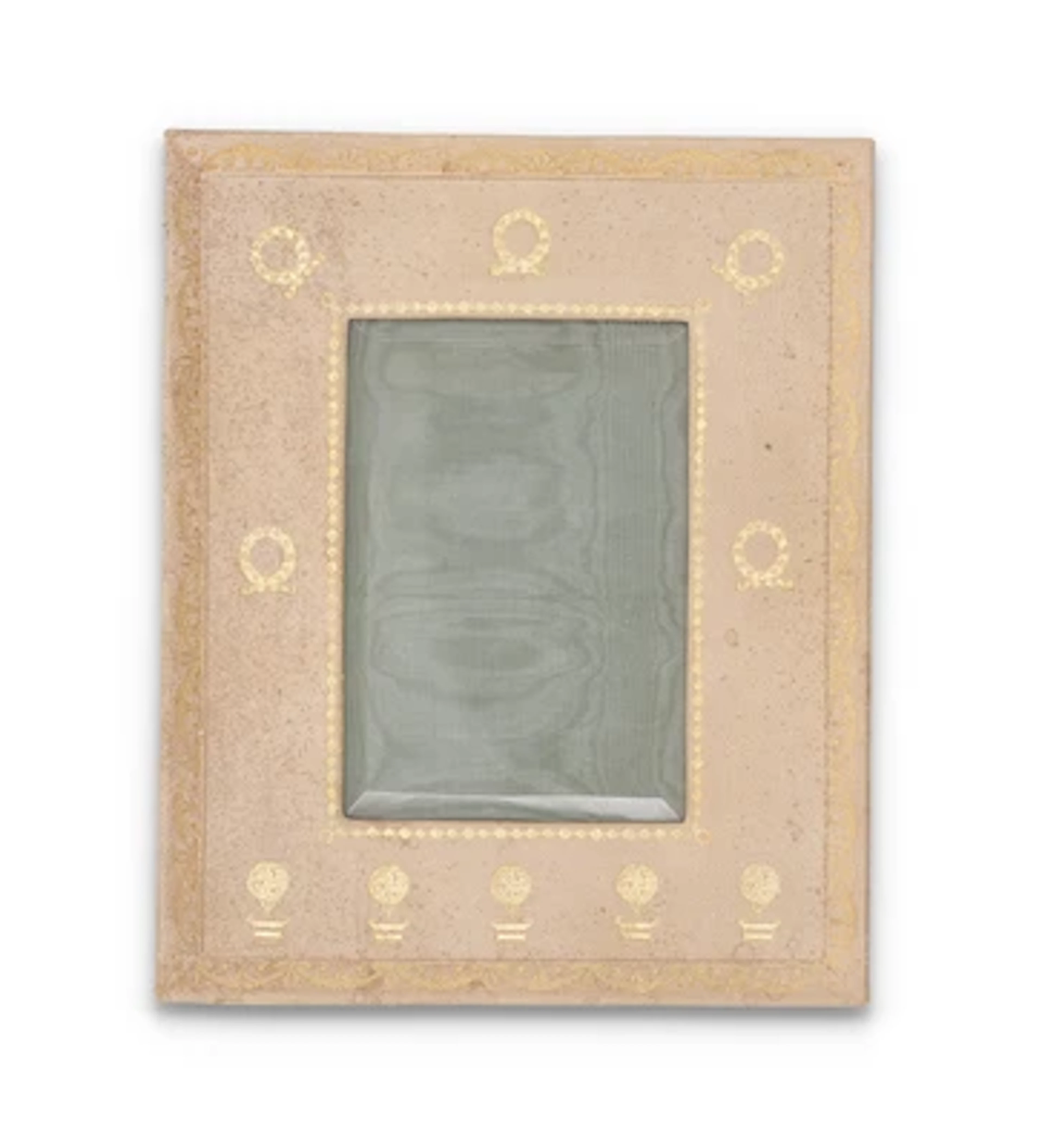 A leather photo frame with gilt Secessionist decoration, c. 1900
