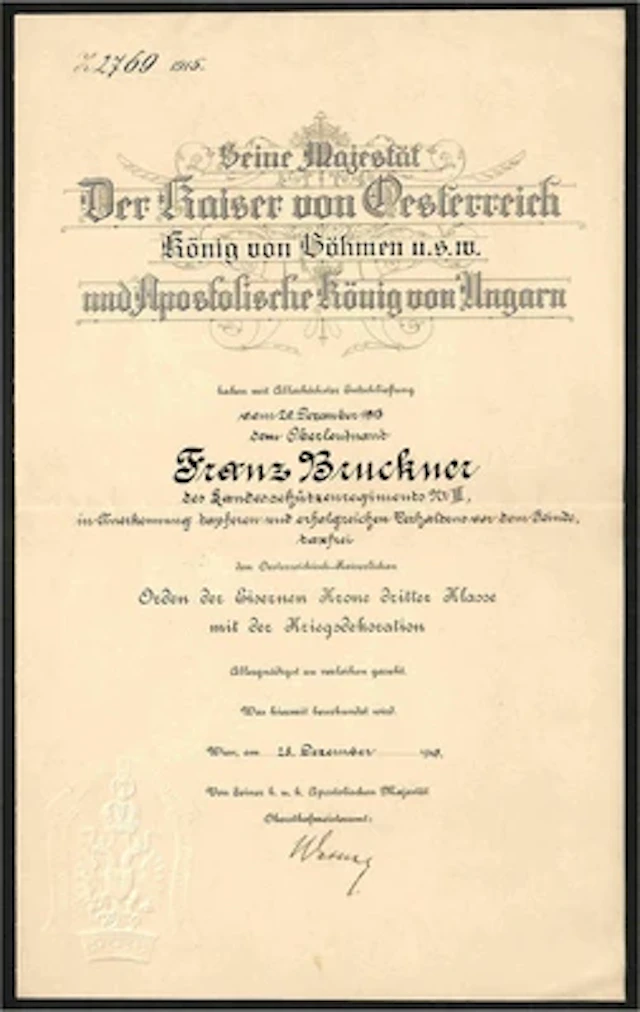 Urkundennachlaß eines Hauptmann im Kaiserschützenregiment Nr.3