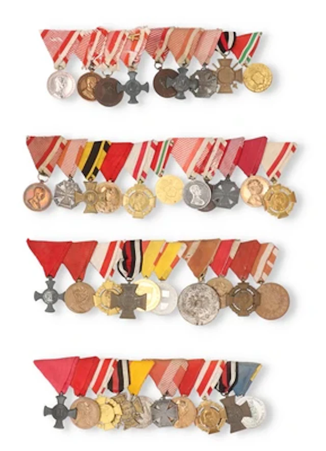 K. u. k. Armee, 1. und 2. Republik - Konvolut von 8 Ordensspangen
