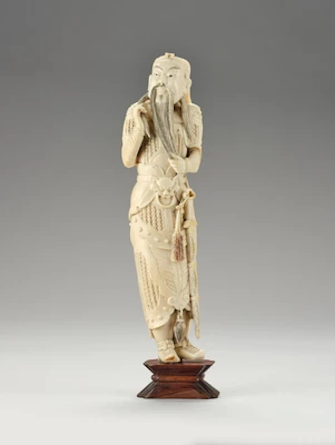 Elfenbeinfigur des Guandi, China, Anf. 20. Jh.