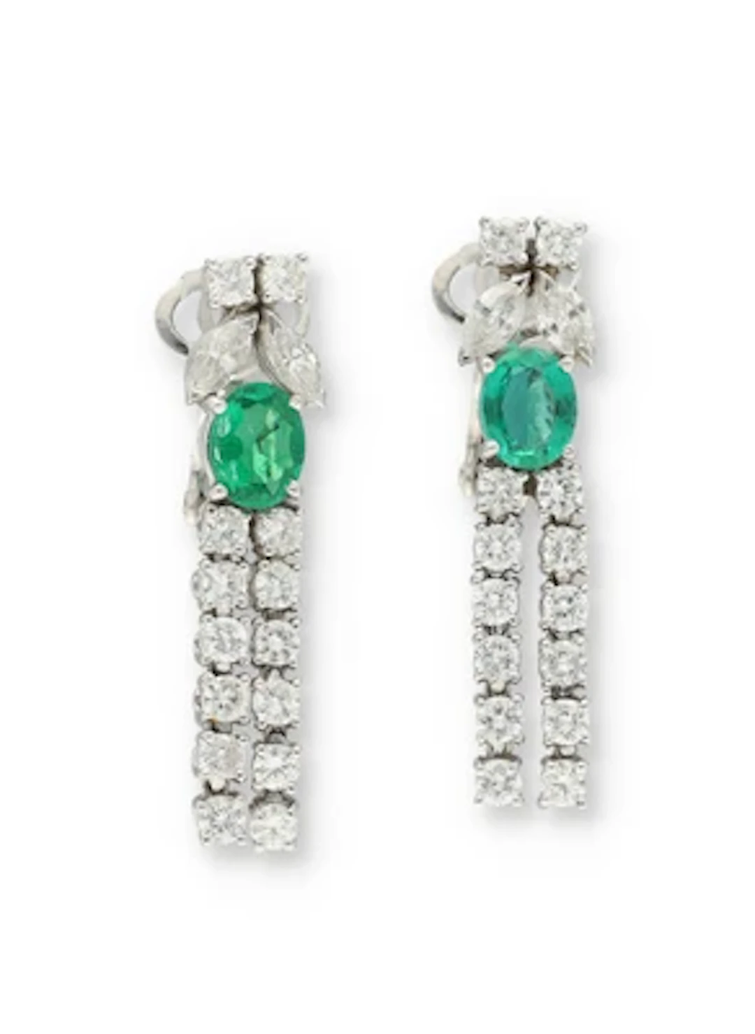 Diamant Smaragd Ohrclips