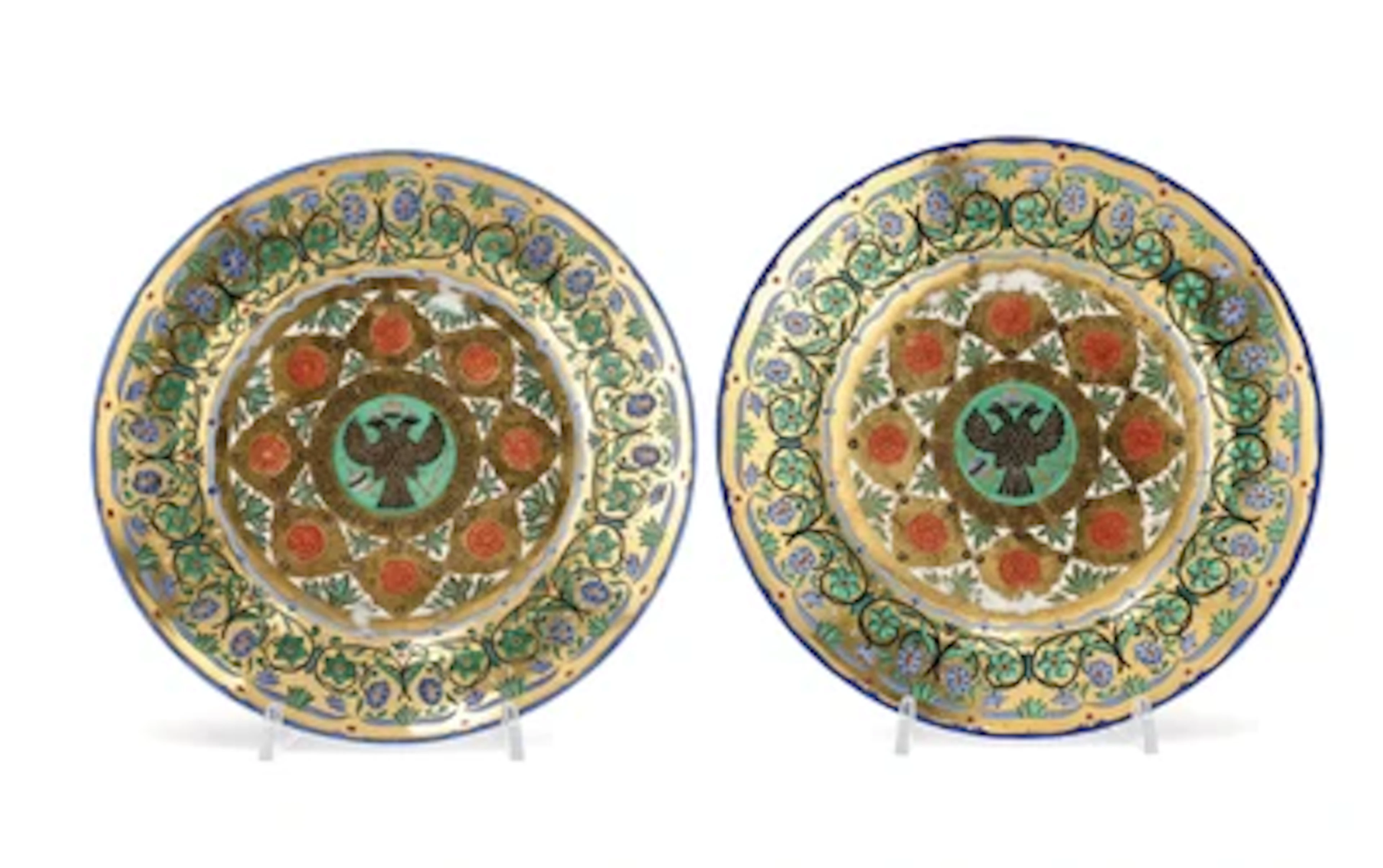Zwei Teller aus dem Kreml Service, Kaiserliche Porzellanmanufaktur St. Petersburg, Periode Nikolaus I (1825–1855),