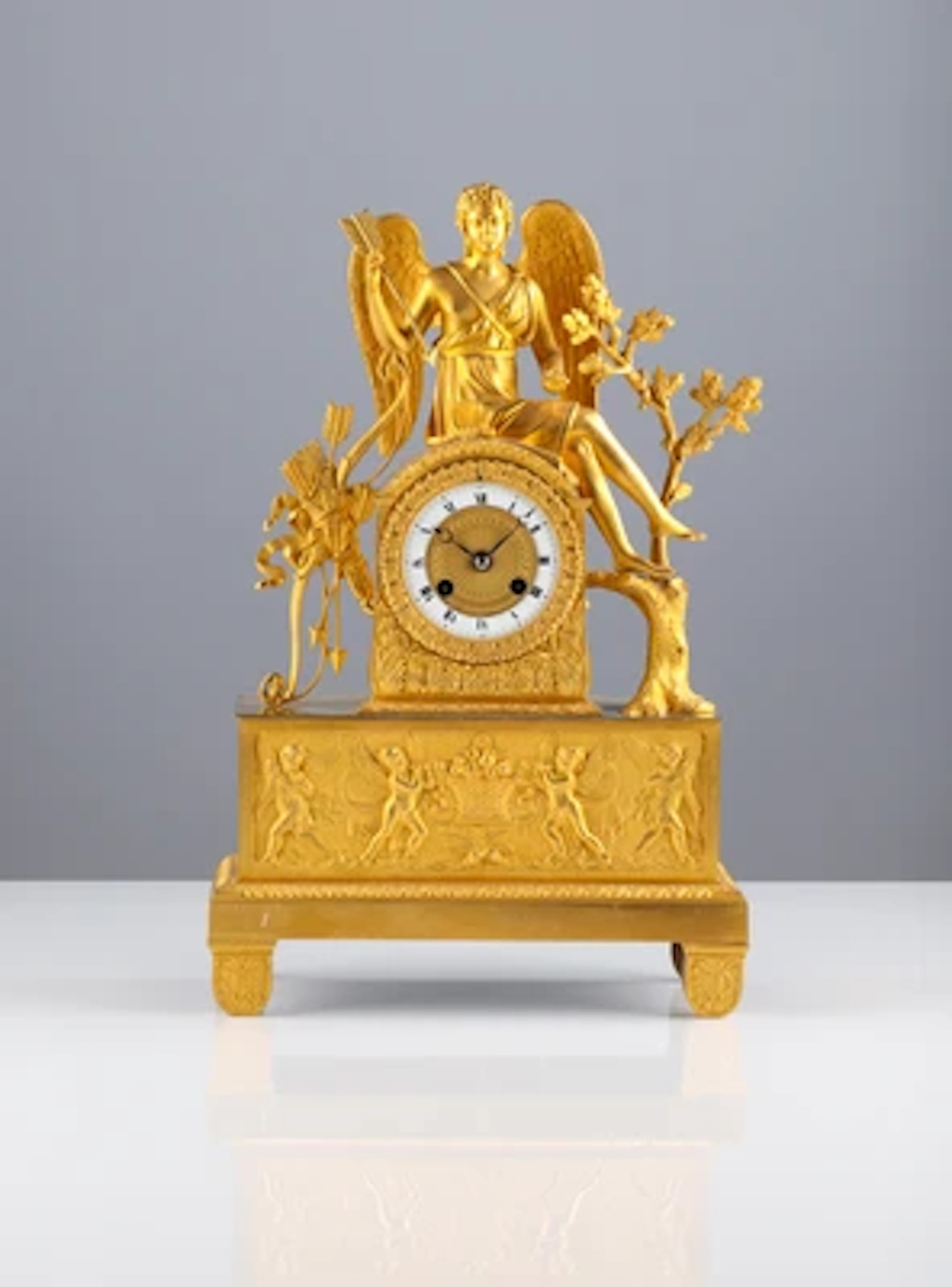 Louis XVIII. Ormolu Kaminuhr "Amor", Frankreich, um 1820