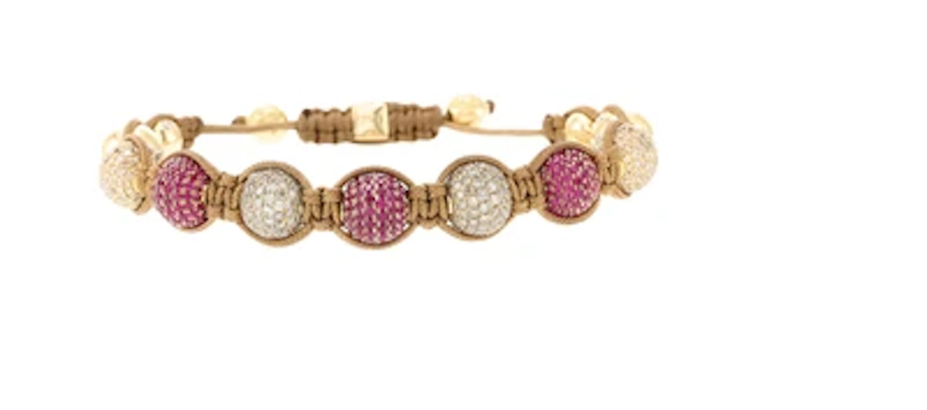 Shamballa Jewels bracelet with approx. 7.00 ct brown diamonds and