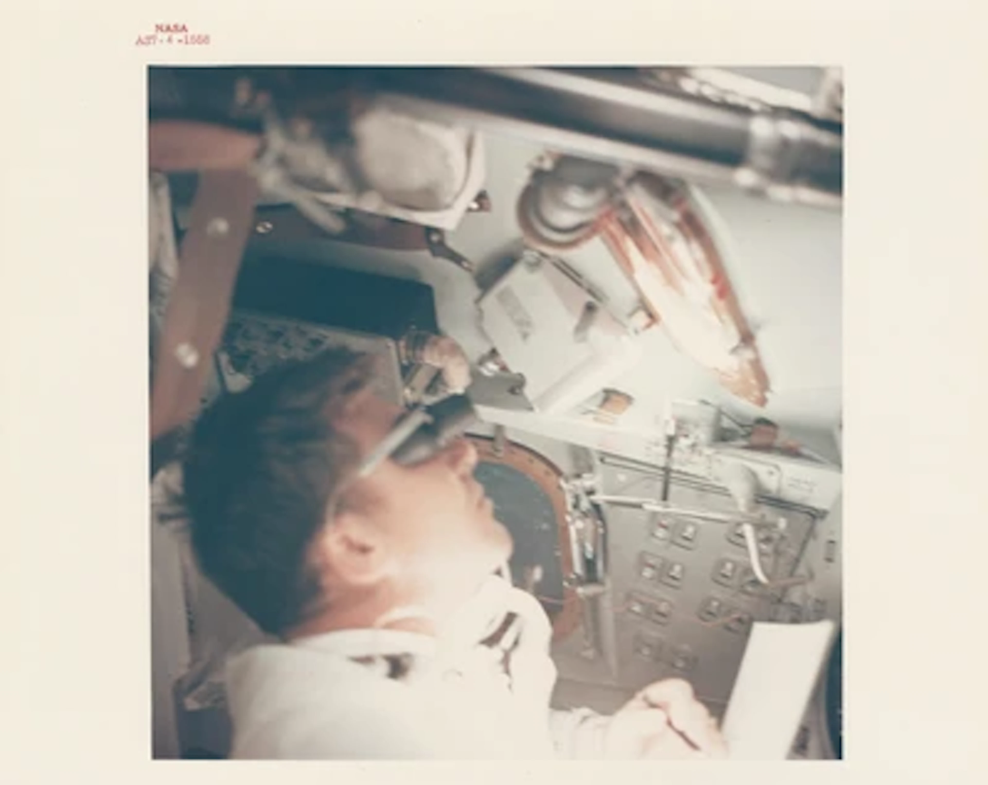 APOLLO 7 - Inside the First Apollo Spacecraft: Walter Schirra Gazes at Earth