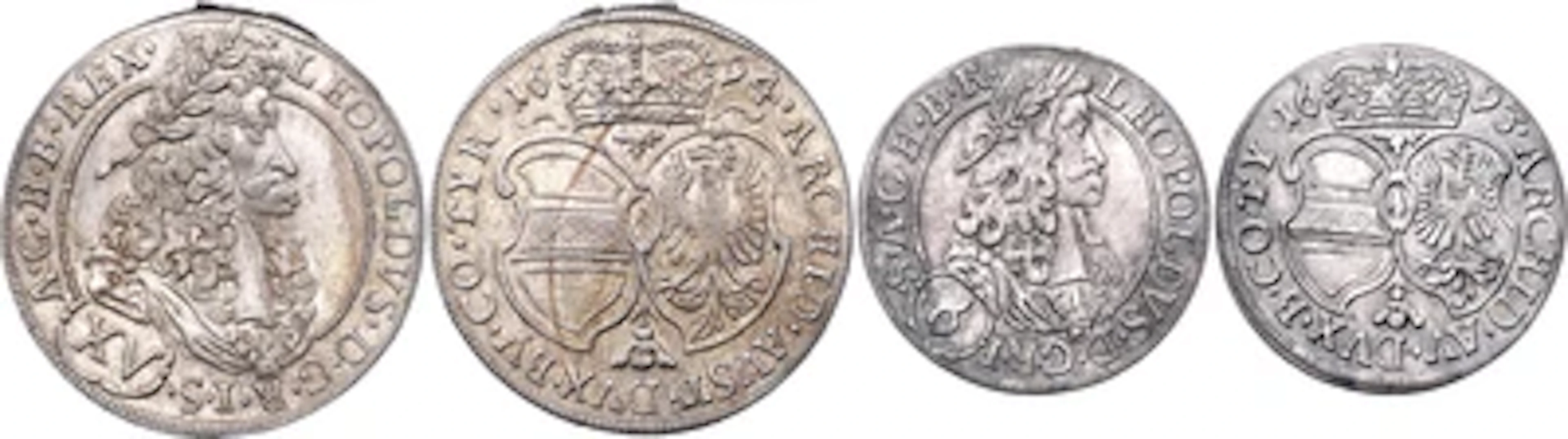 Leopold I.- XV und VI Kreuzer Münzstätte Hall