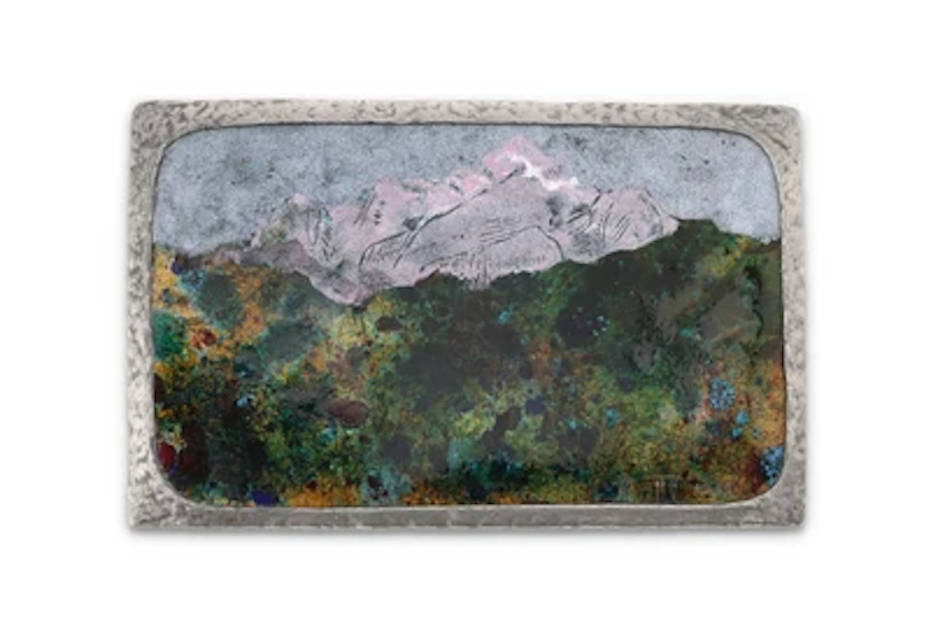 Karl Mottl (Vienna 1877-1967), an enamelled mountain scene: Mont Blanc