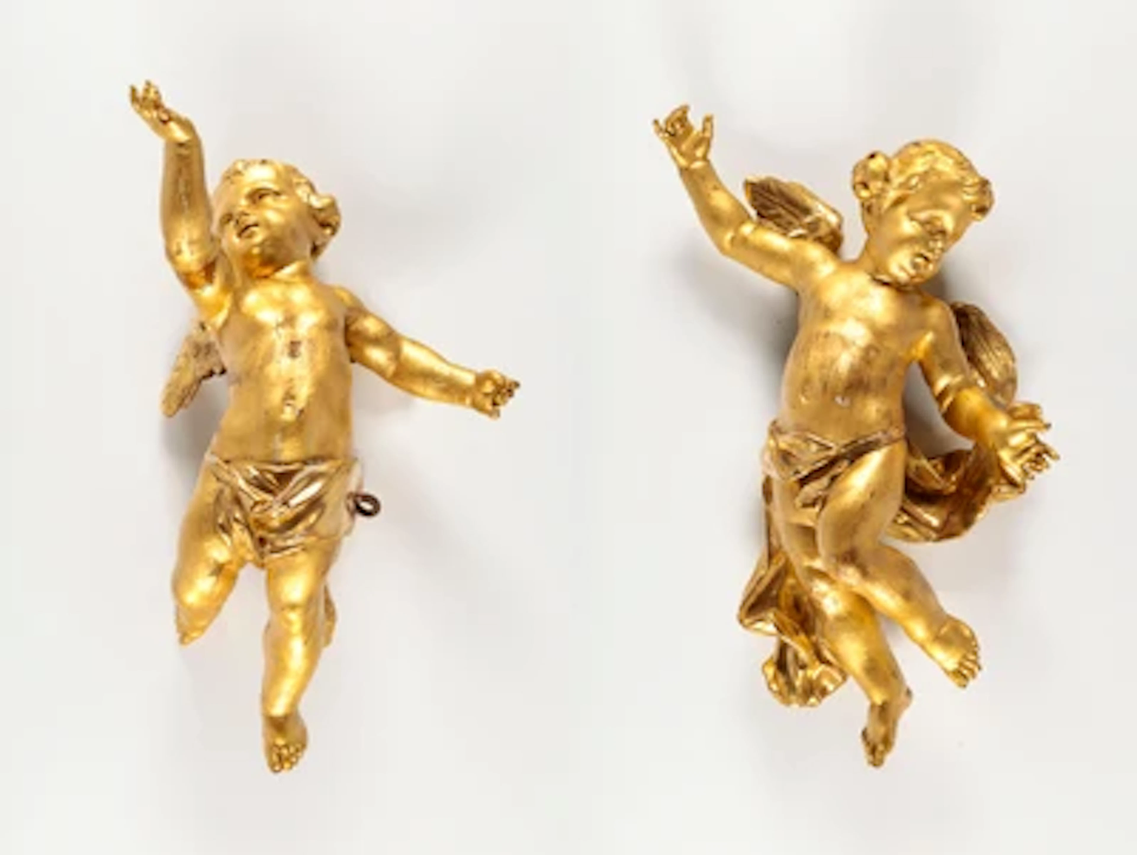 Paar große goldene Engel, 18. Jahrhundert