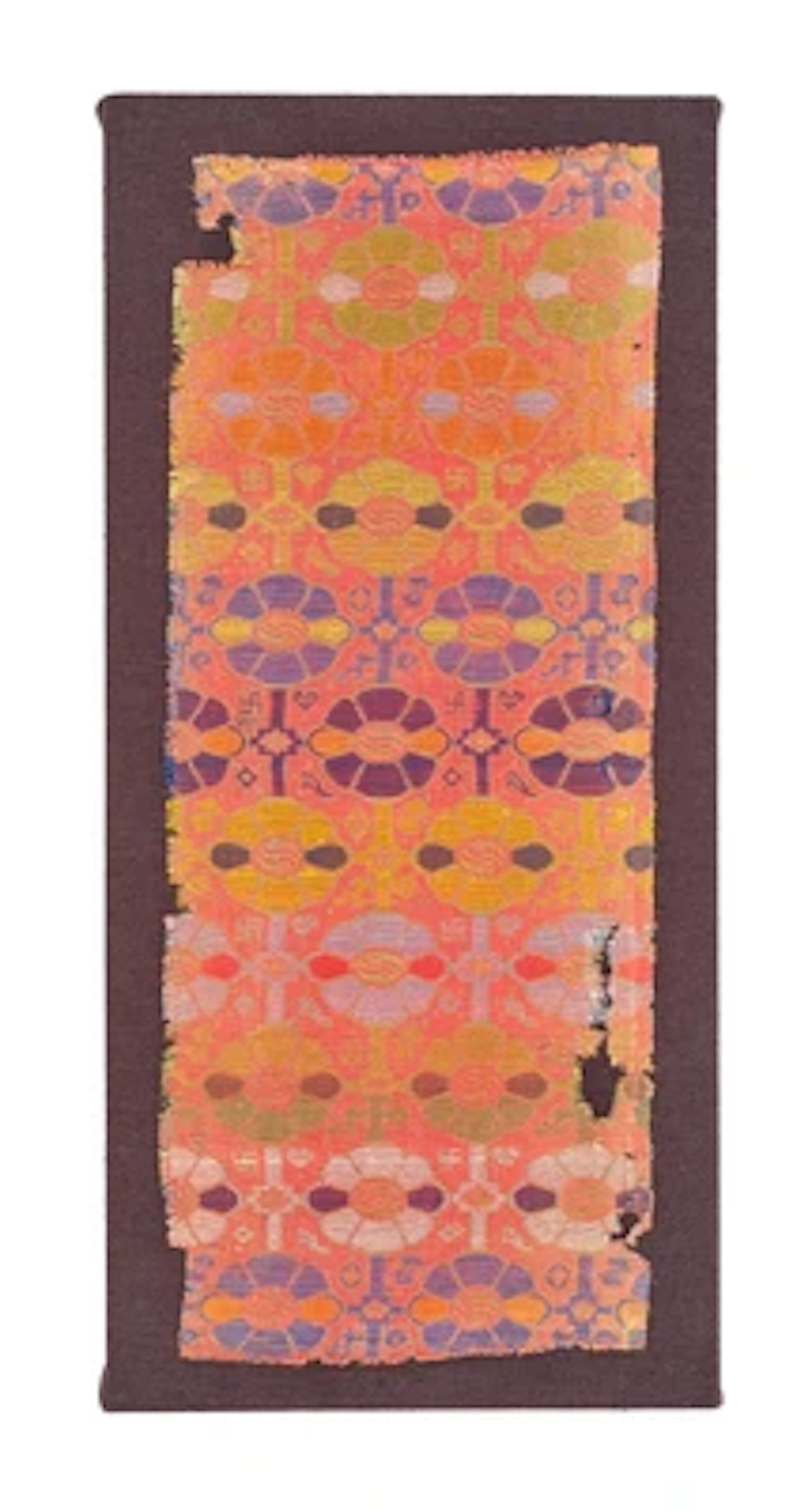 Silk Textile, China, c. 55 x 22 cm (frame 60 x 28 cm)