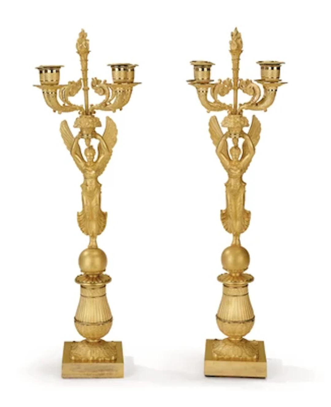 A Pair of French Bronze Candlesticks