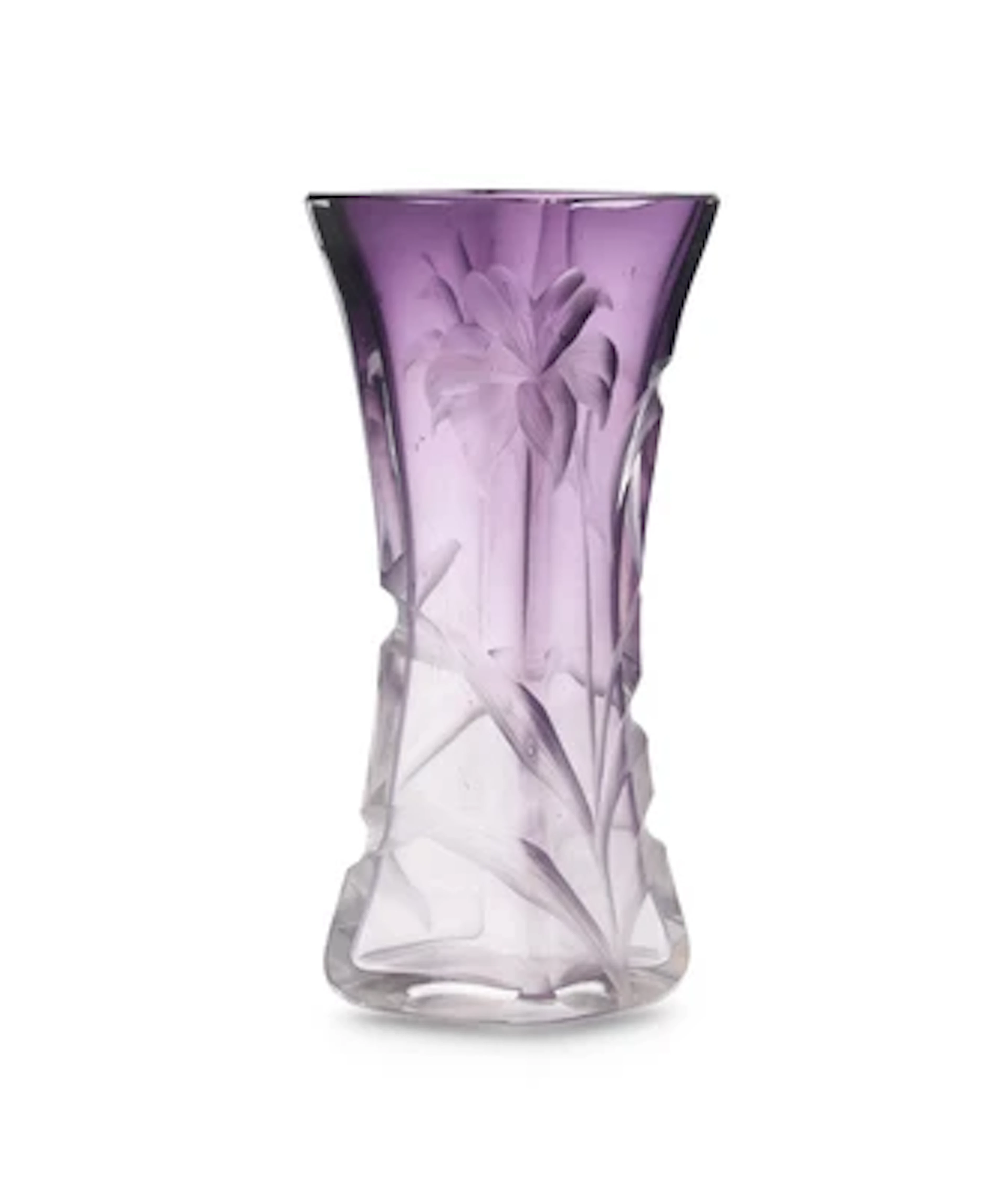 Vase mit Liliendekor, Ludwig Moser & Söhne, Karlsbad, um 1900