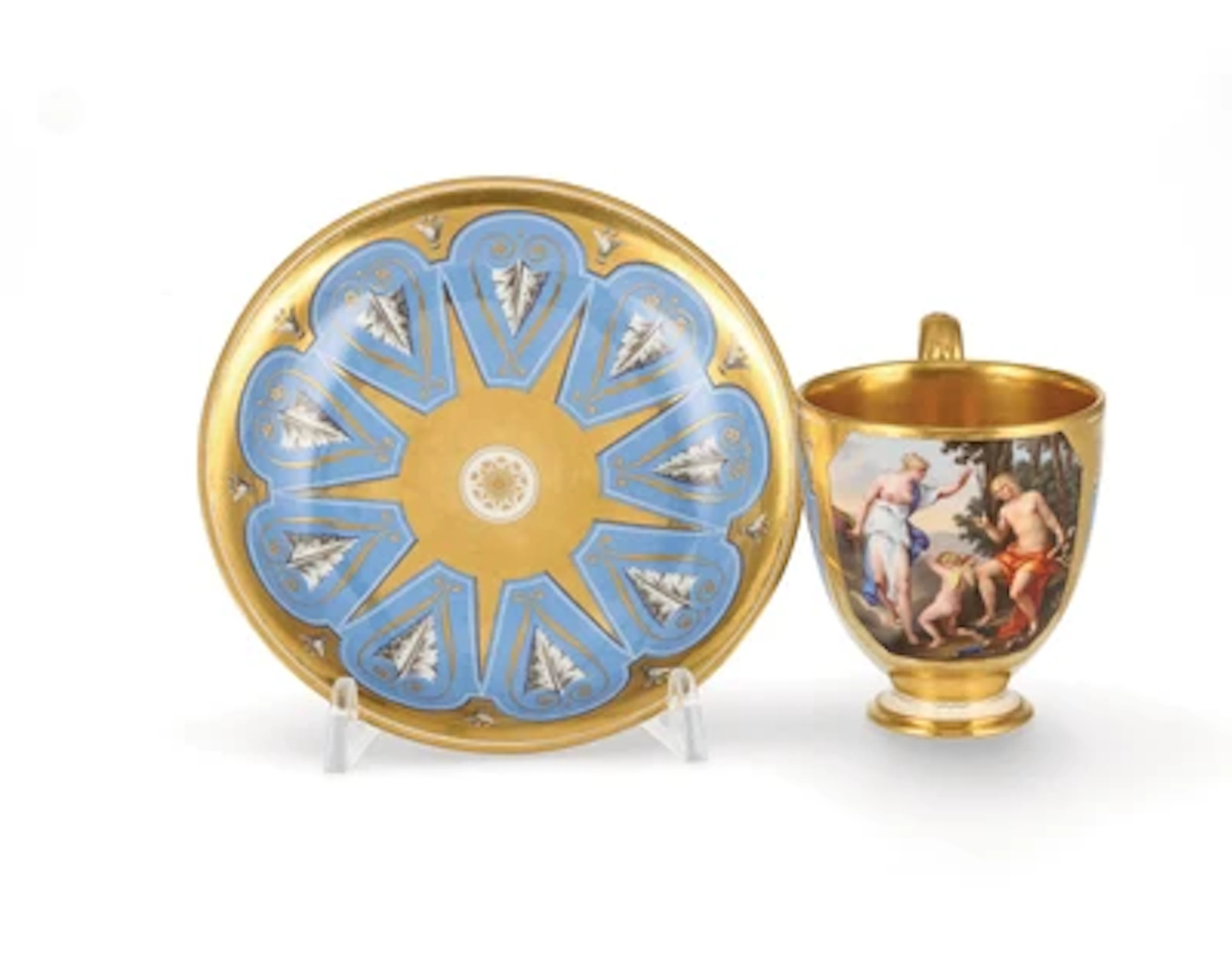 Anthon Kothgasser Bildtasse mit Untertasse, Kaiserliche Porzellanmanufaktur, Wien 1796/1807,