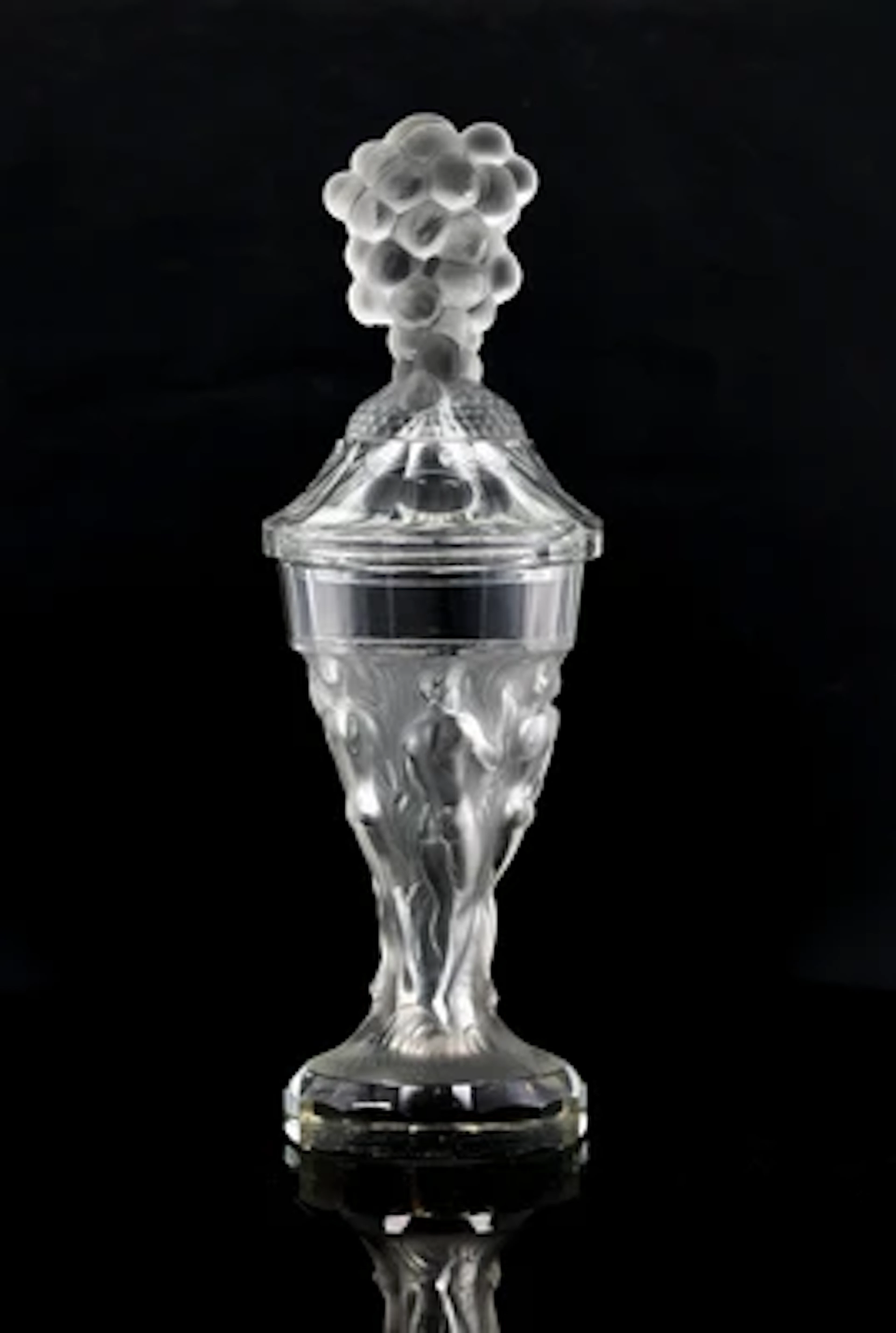 A lidded goblet with a circle of women and grape finial, designed