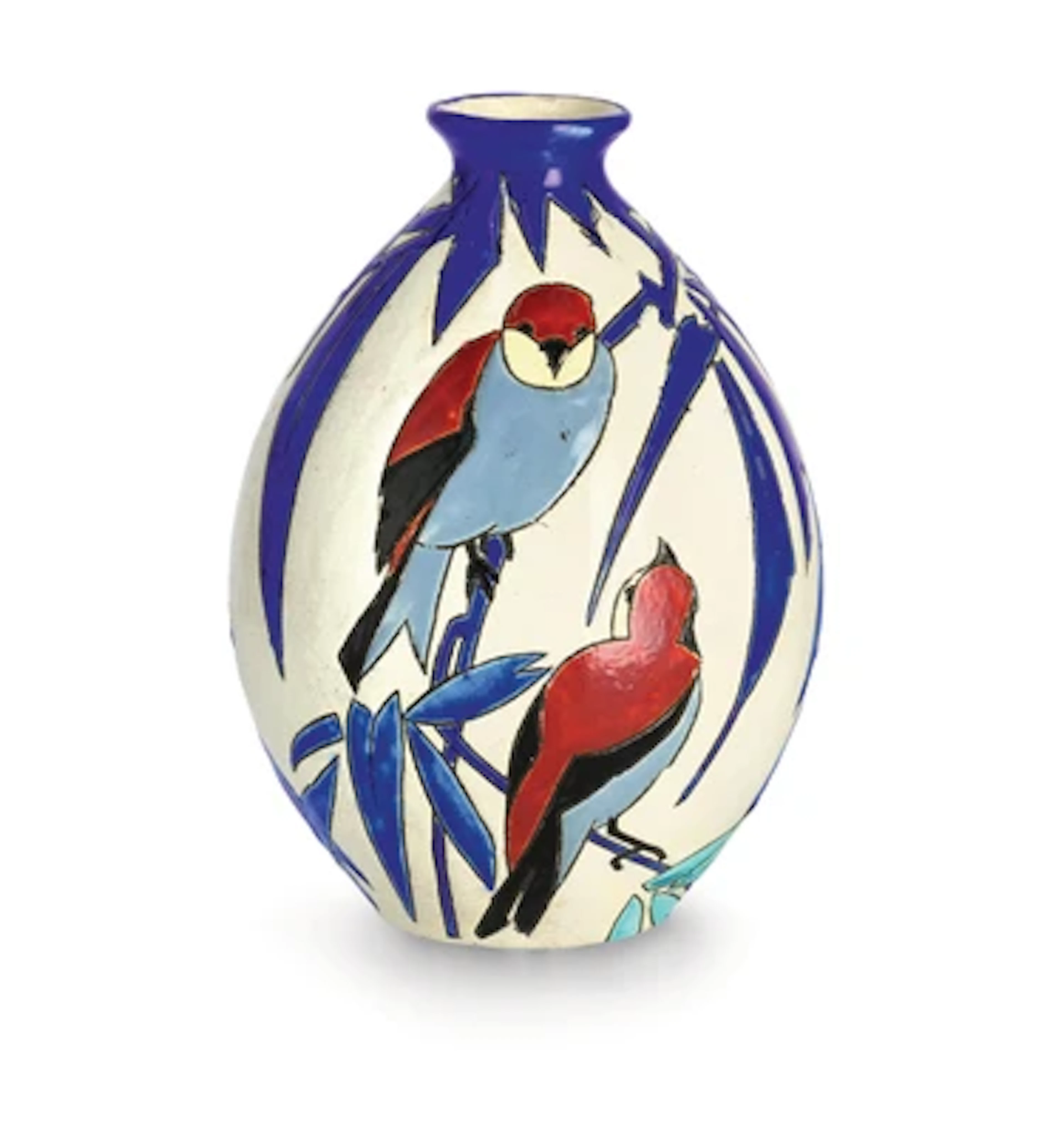 Charles Catteau, Vase mit Vögeln, Dekornummer: 1322, Boch Frères Keramis