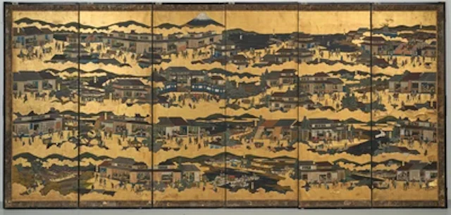 Byobu, 18th/19th Century, (Six panel Japanese Folding Screen)