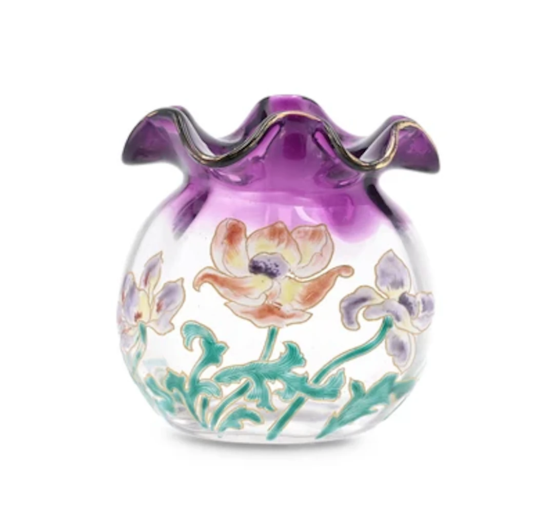 Vase mit Blütendekor, Legras & Cie., St. Denis, um 1900