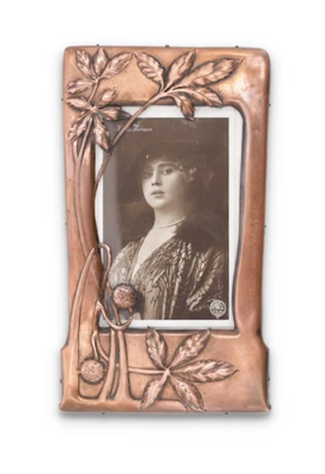 A photo frame with chestnut decoration, c. 1900/15