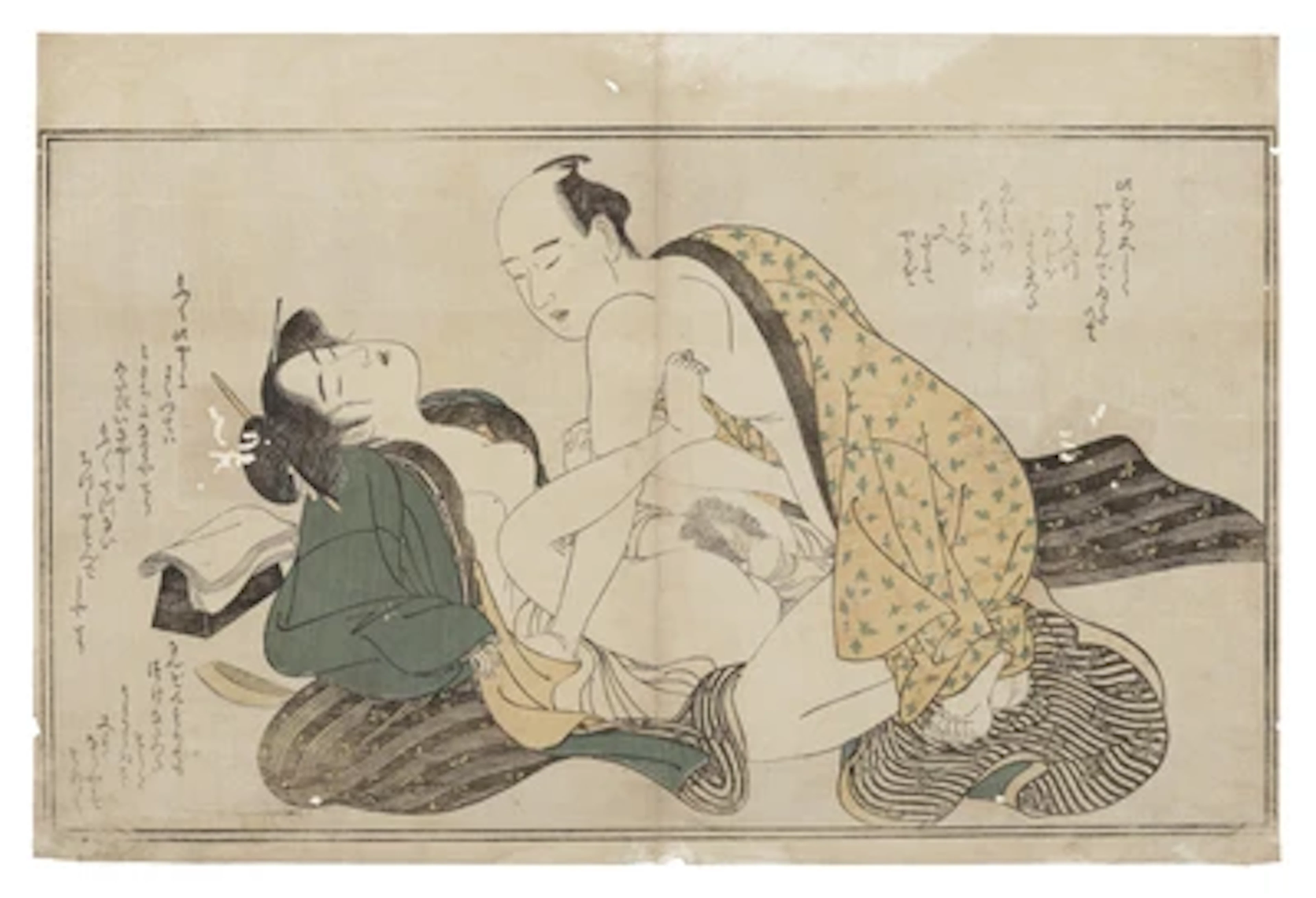 Chobunsai Eishi (1756-1829) school, Shunga (erotic scene)
