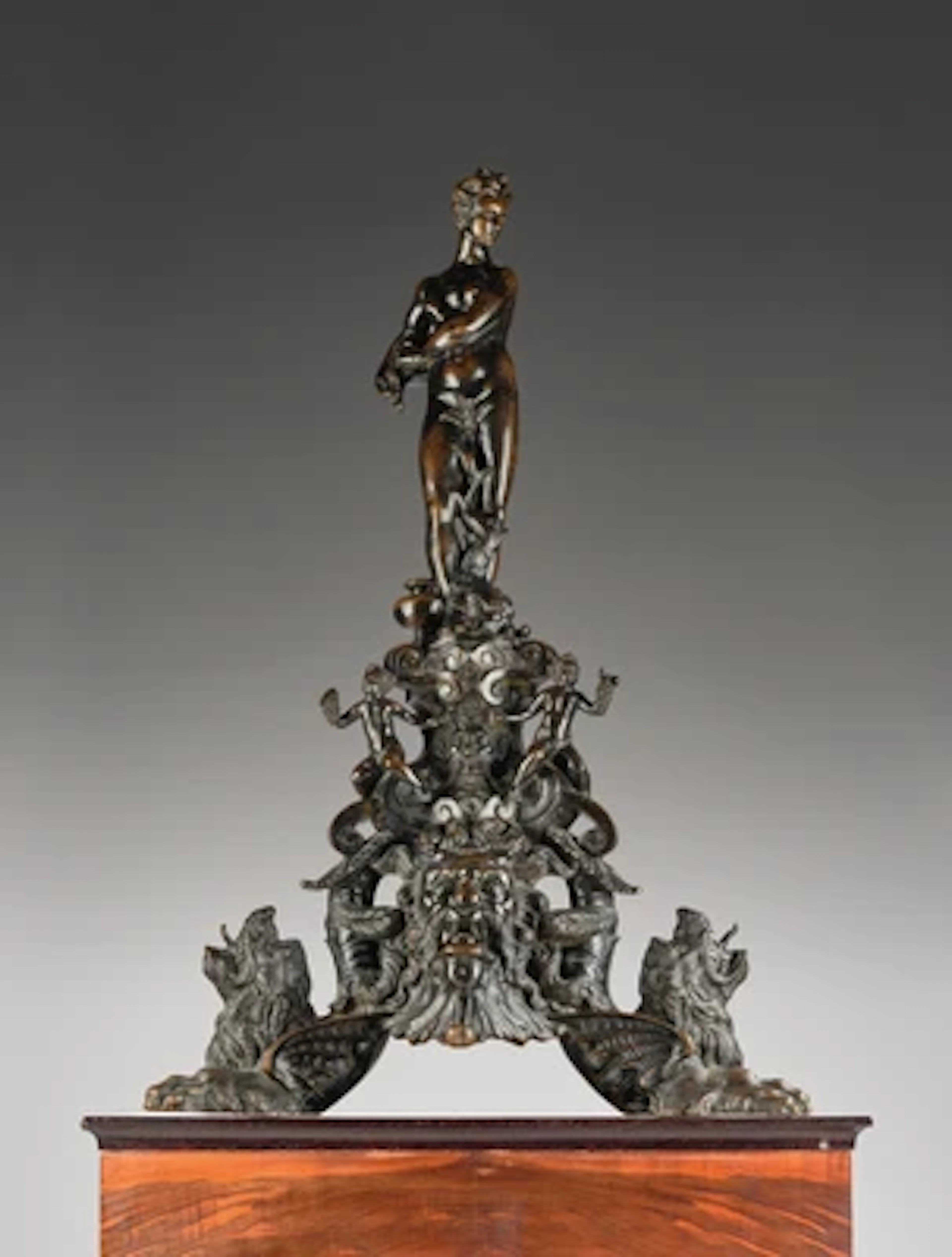 A Firedog with Venus Marina, Venice, Early 17th Century