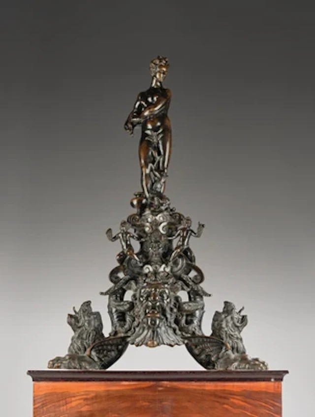 A Firedog with Venus Marina, Venice, Early 17th Century