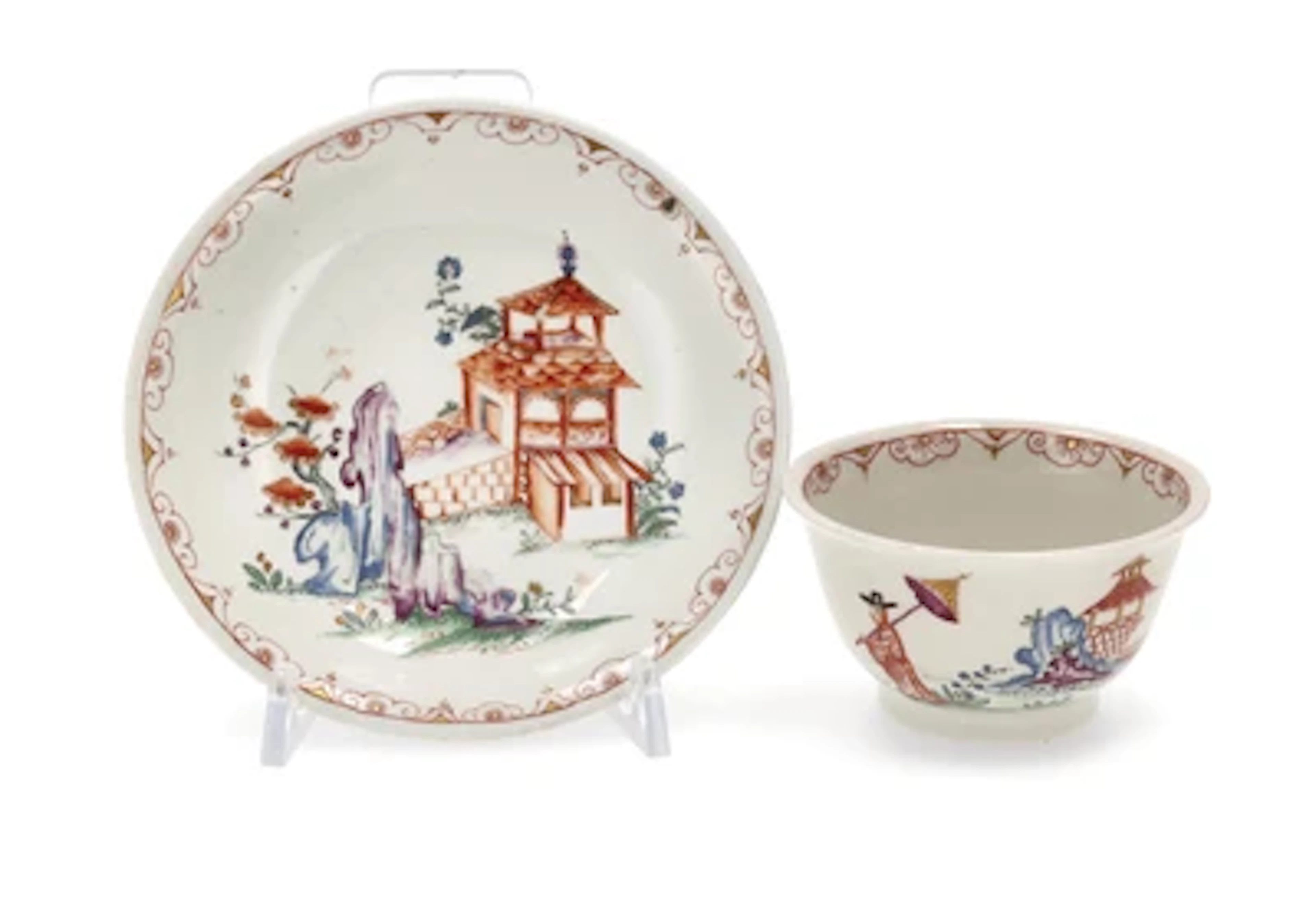 Koppchen mit Unterschale, Manufaktur Claudius Innocentius Du Paquier, Wien um 1725/30,