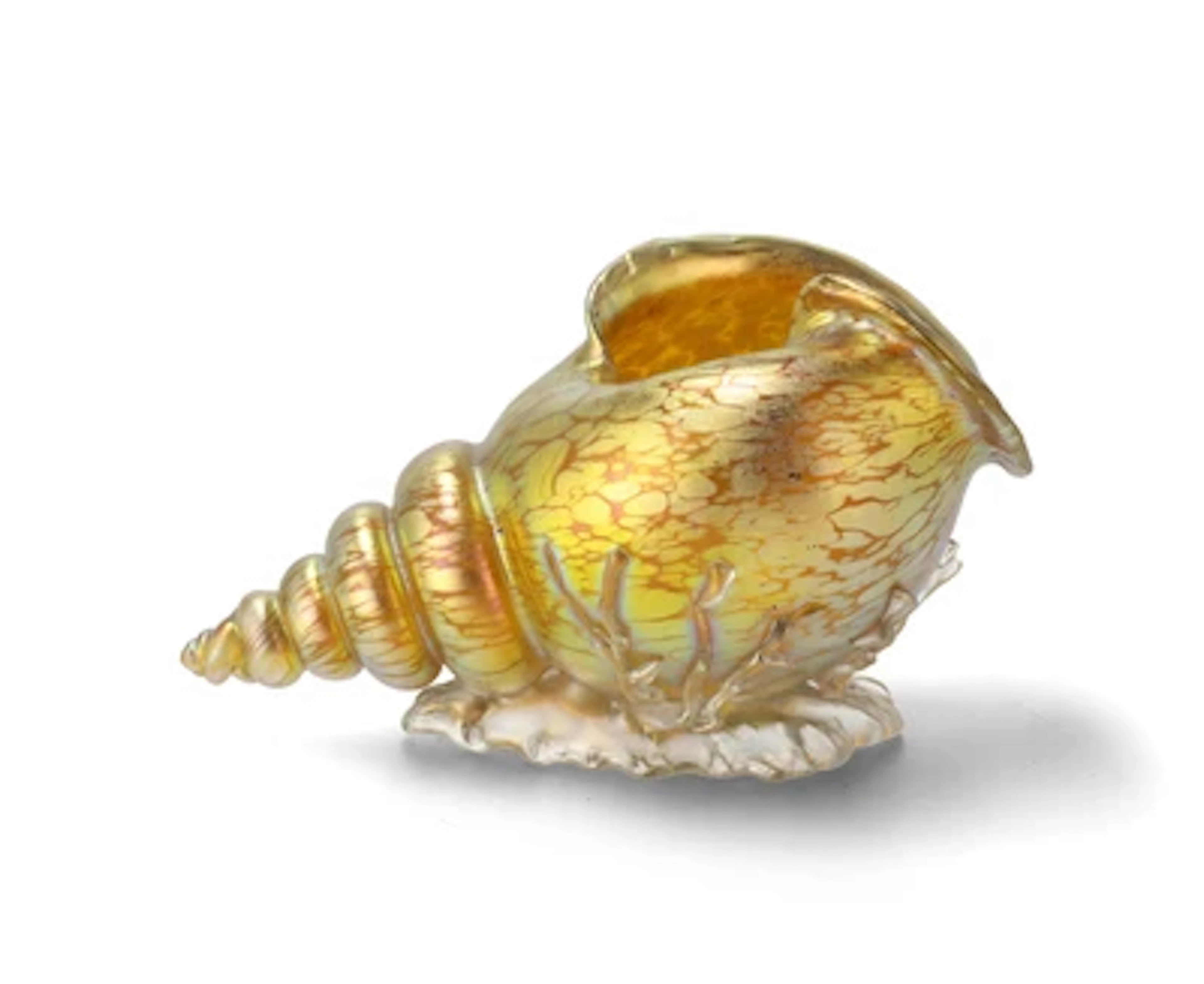A vase in the form of a shell, Johann Lötz Witwe, Klostermühle, 1897