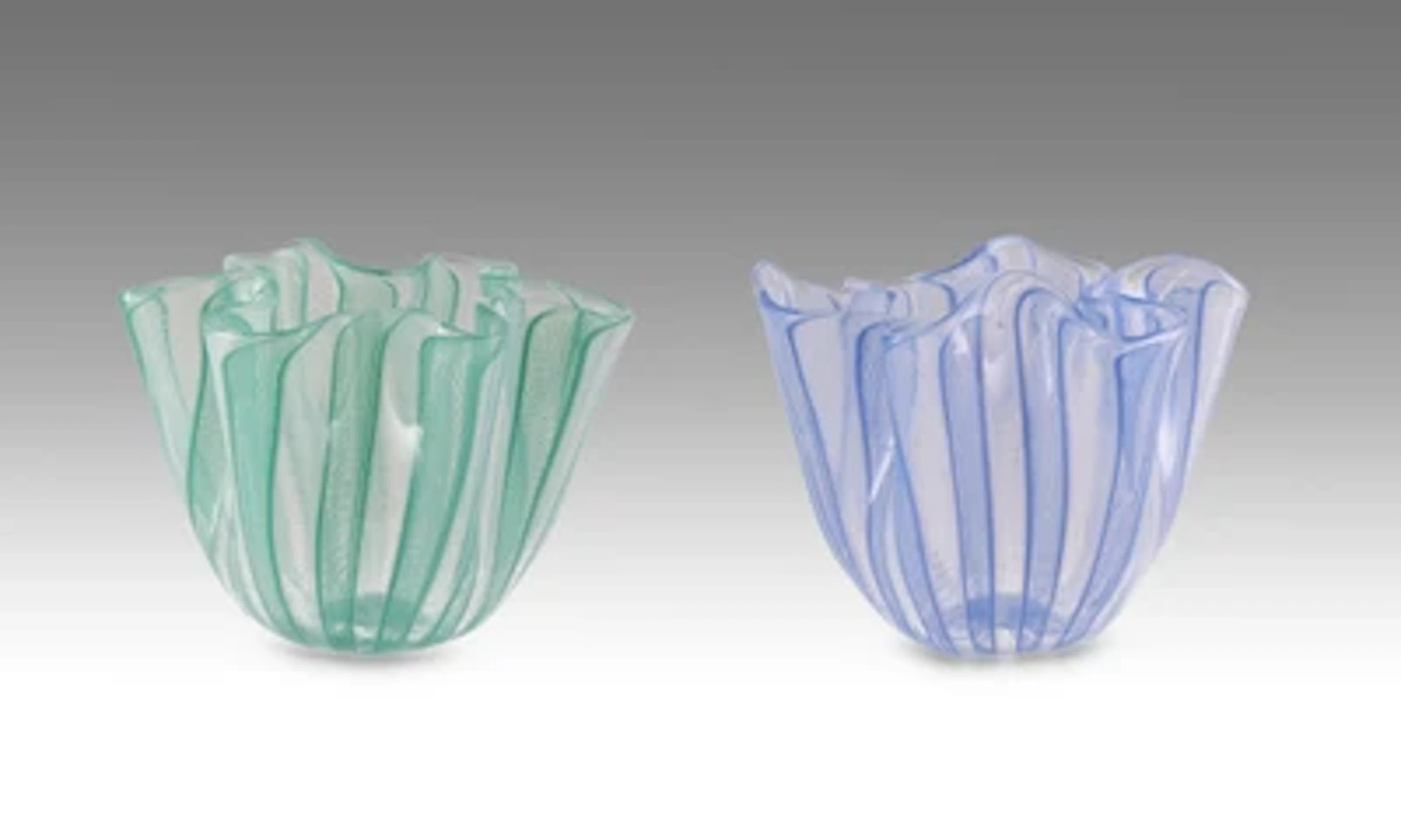 Two ‘Fazzoletto’ vases, Venini, Murano