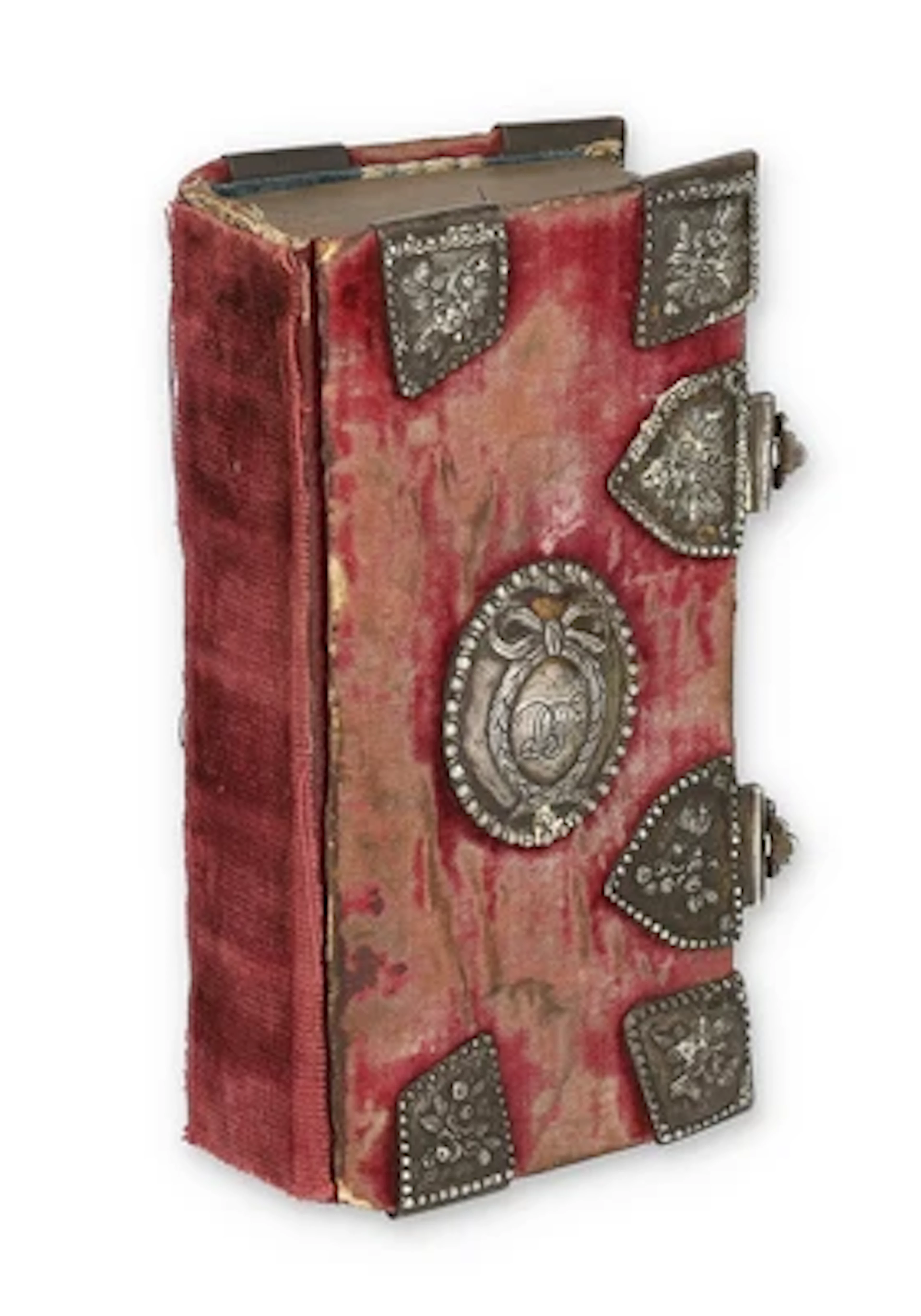 SPÄTBAROCKER EINBAND IN SILBER UND SAMT.