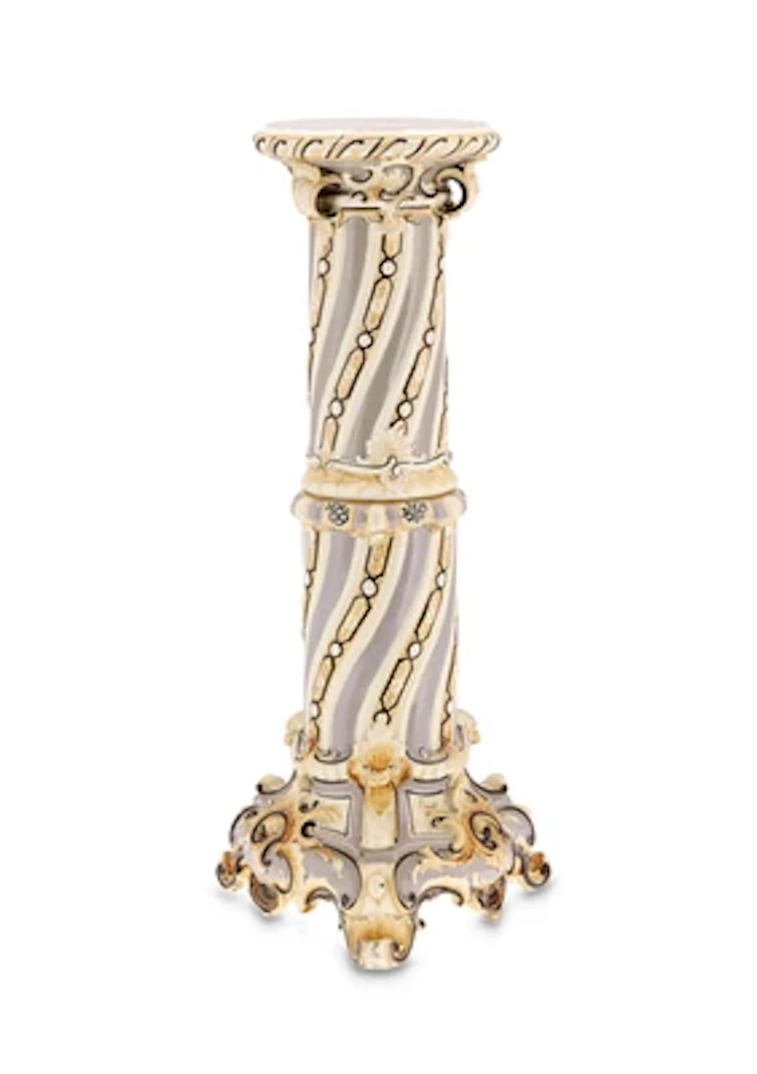 A flower pedestal with rocaille and grotesque decoration, c. 1900