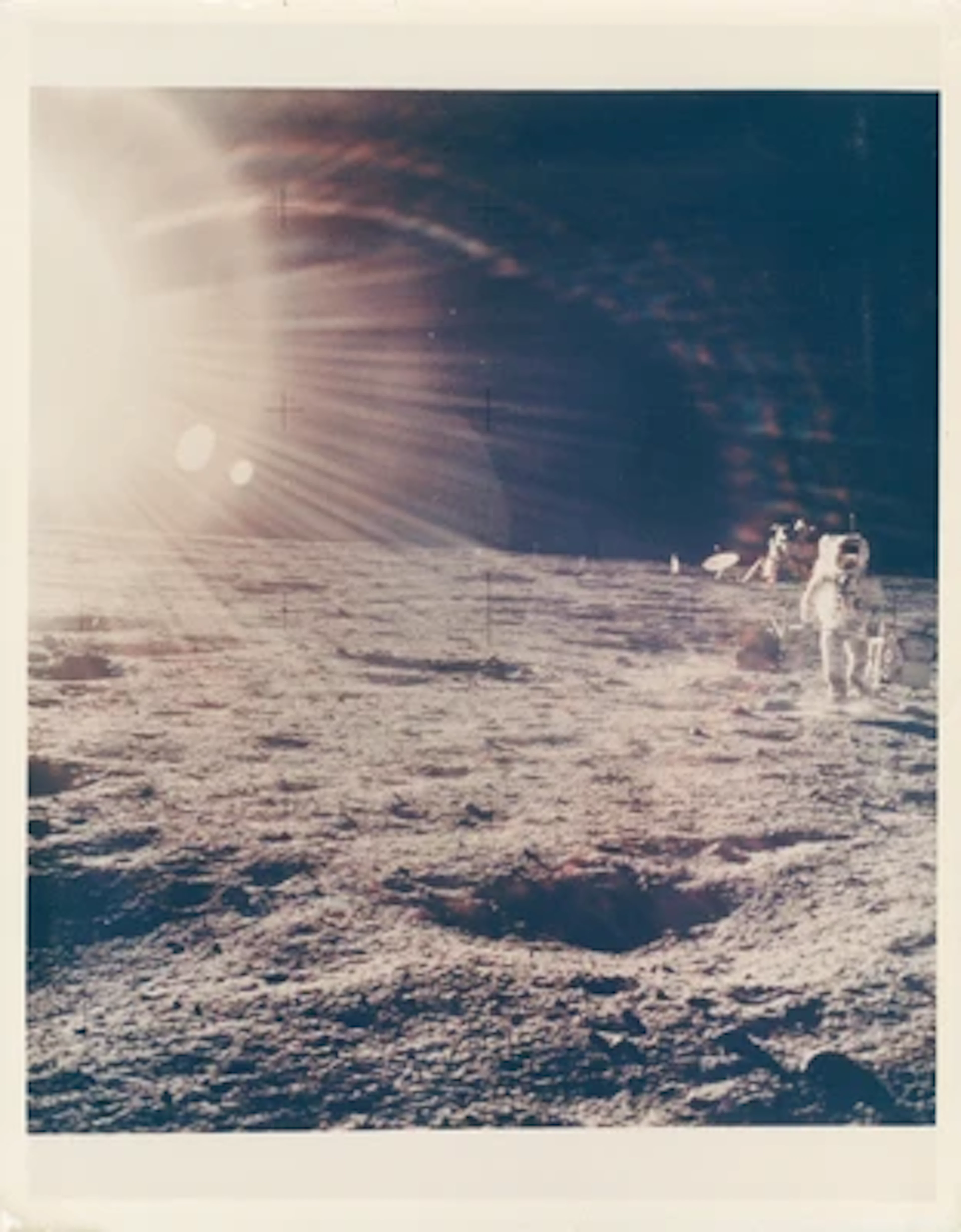 APOLLO 12 - Alan Bean Strides Across Sunlit Ocean of Storms