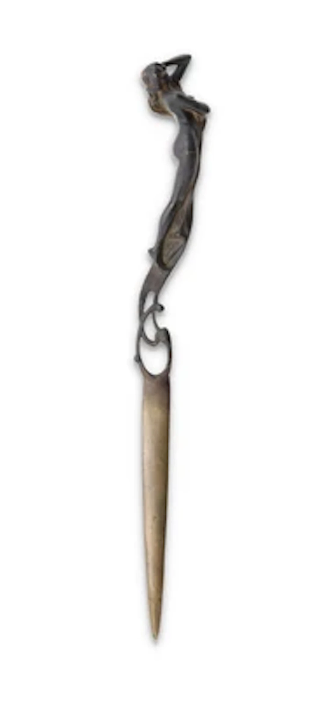 A bronze letter opener with female nude, Fritz Bermann, Vienna, c. 1900