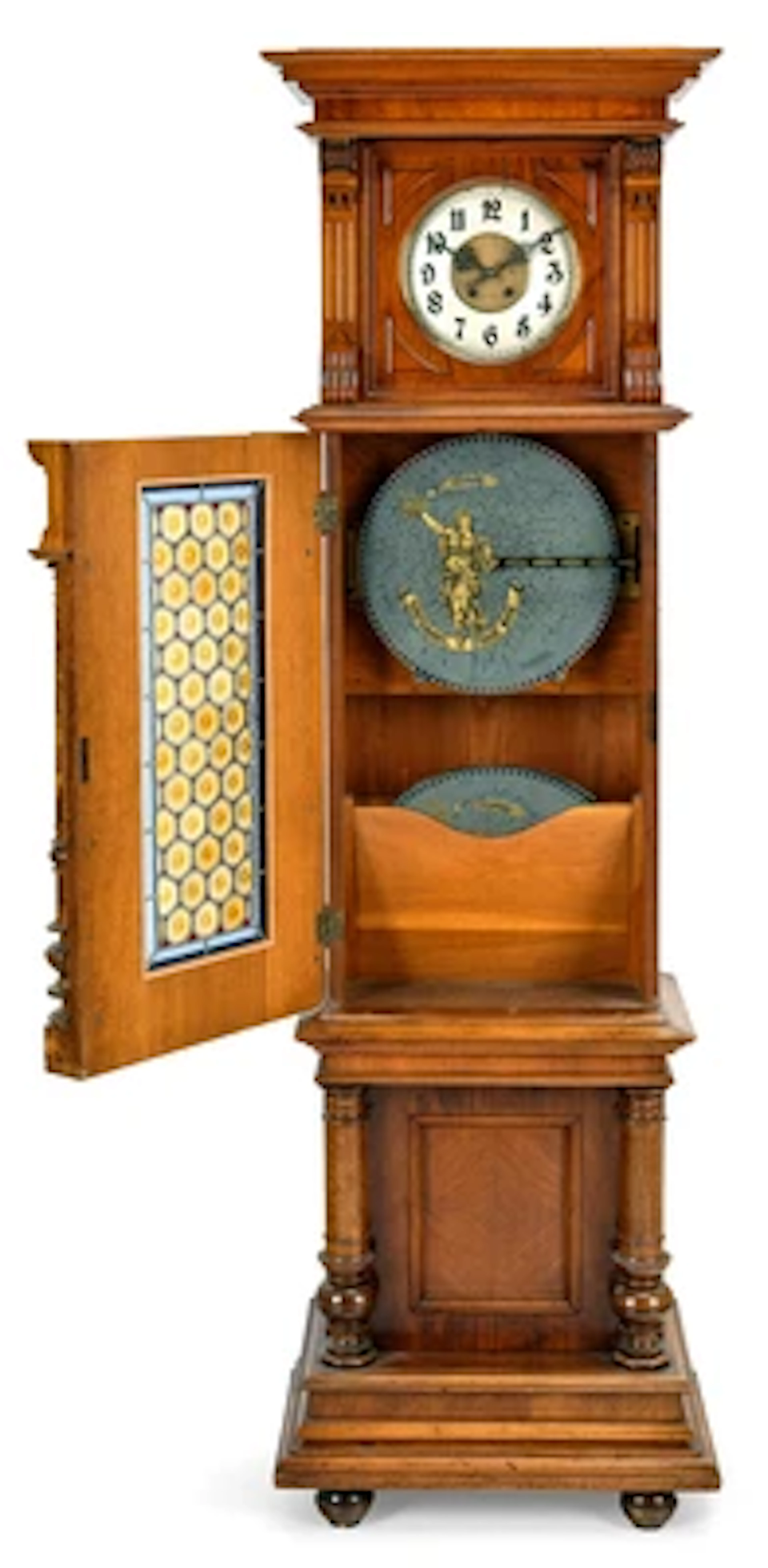 Altdeutsche Bodenstanduhr mit Polyphon, "Lenzkirch"