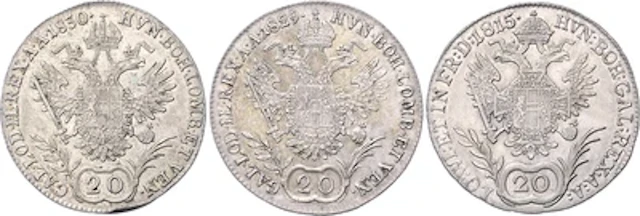 Franz II./I.- Münzstätten Prag, Karlsburg, Nagybanya, Schmöllnitz und Oravica