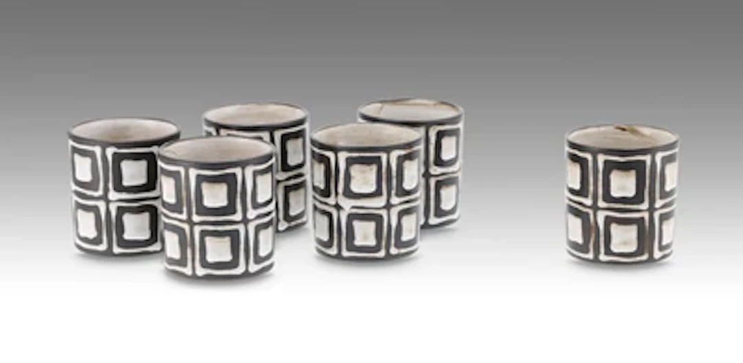 Gudrun Baudisch-Wittke (1907-1982), six beakers, Hallstatt Keramik