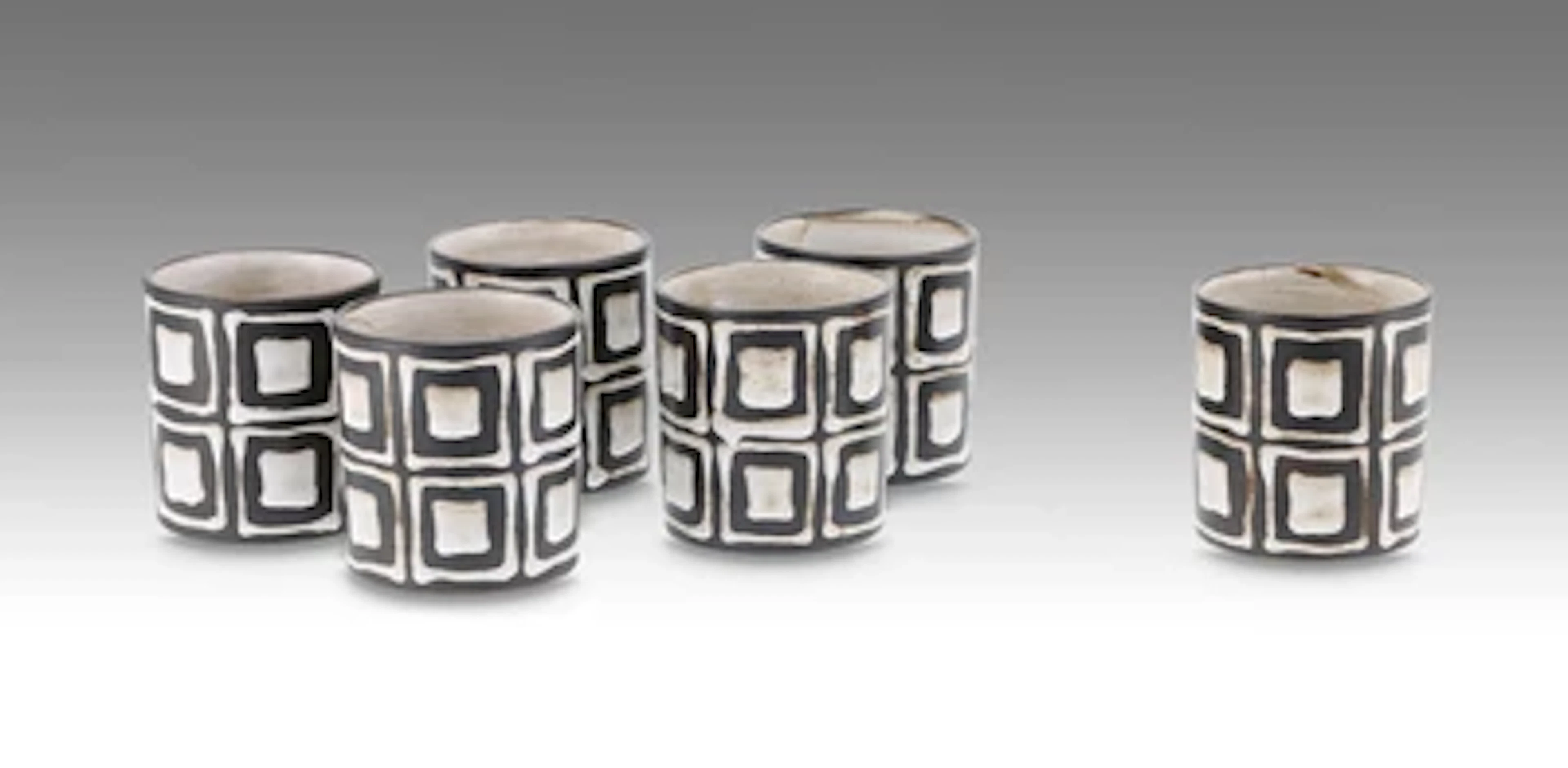 Gudrun Baudisch-Wittke (1907-1982), six beakers, Hallstatt Keramik