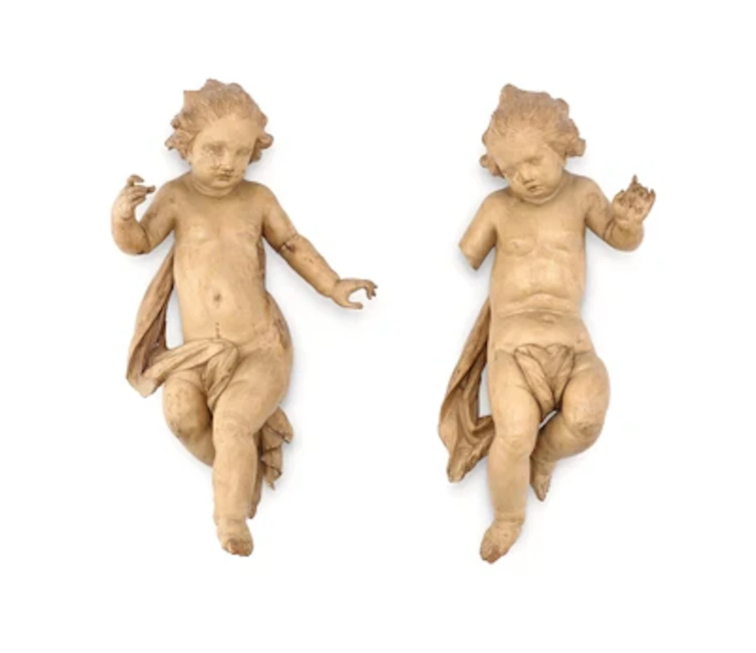 A Pair of Baroque Angels, Alpine Region, Second Half of the 18th Century
