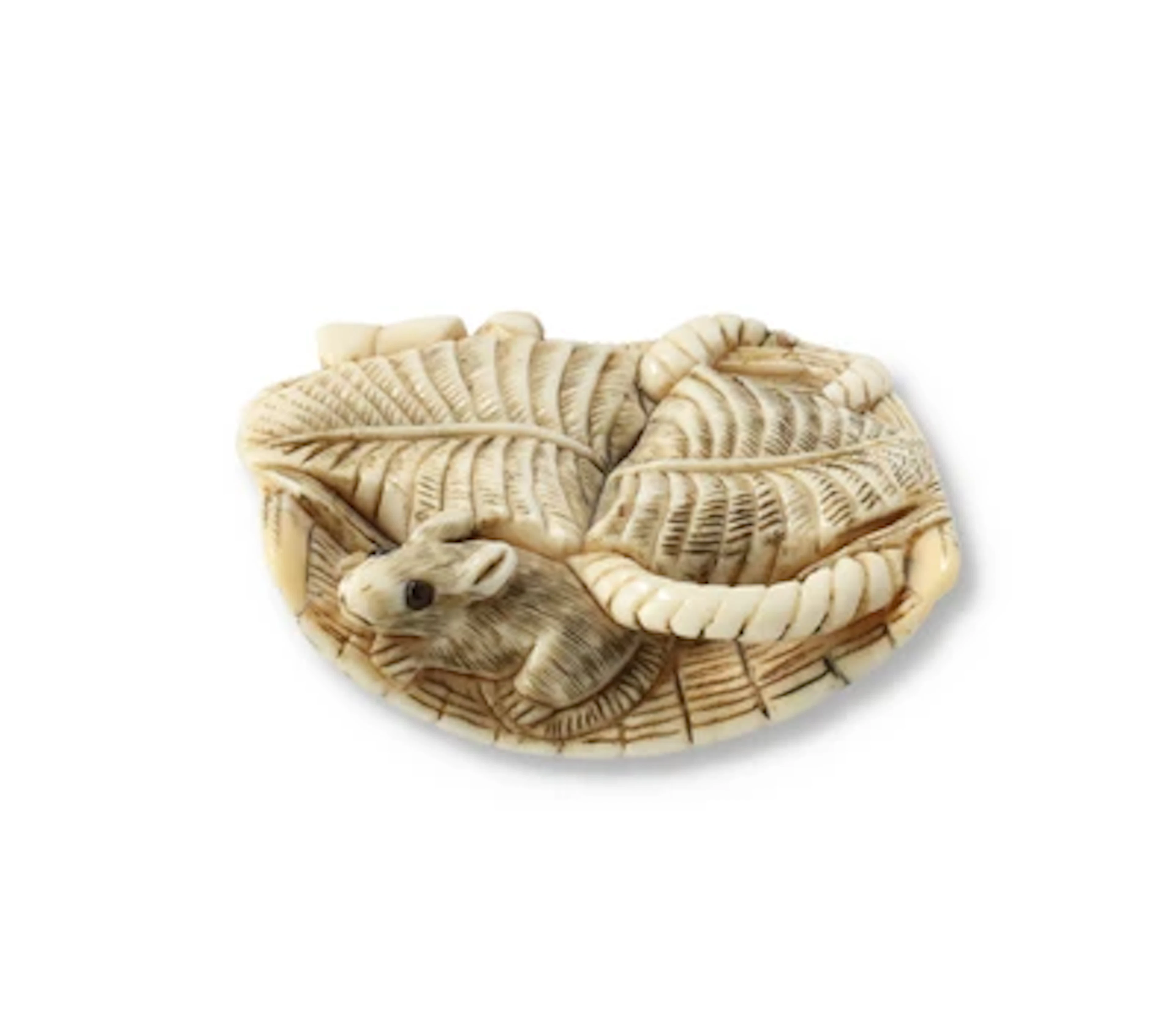 Netsuke einer Ratte im Korb, Japan, 19. Jh.