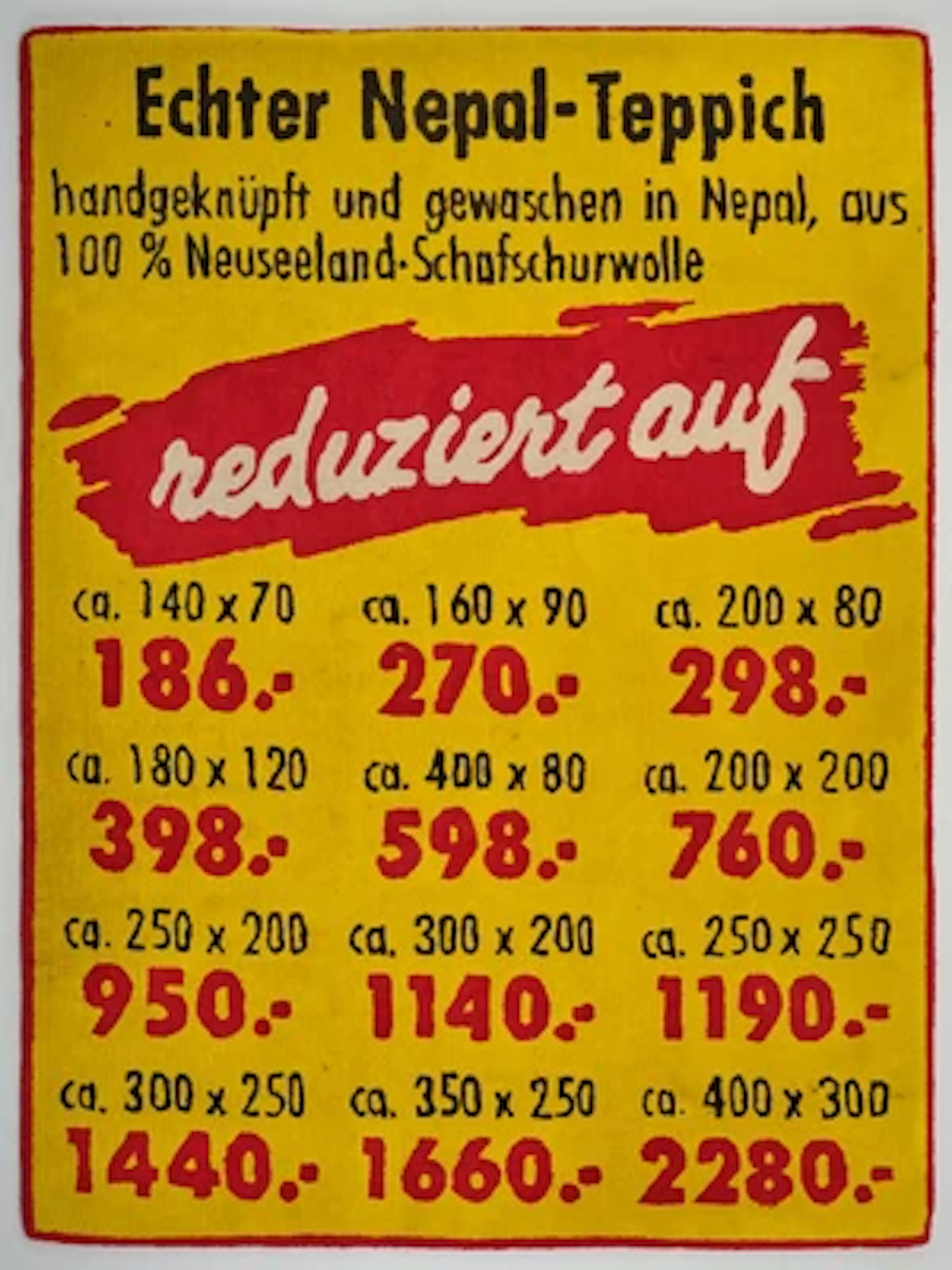 "Echter Nepal-Teppich," Entwurf Volker Albus