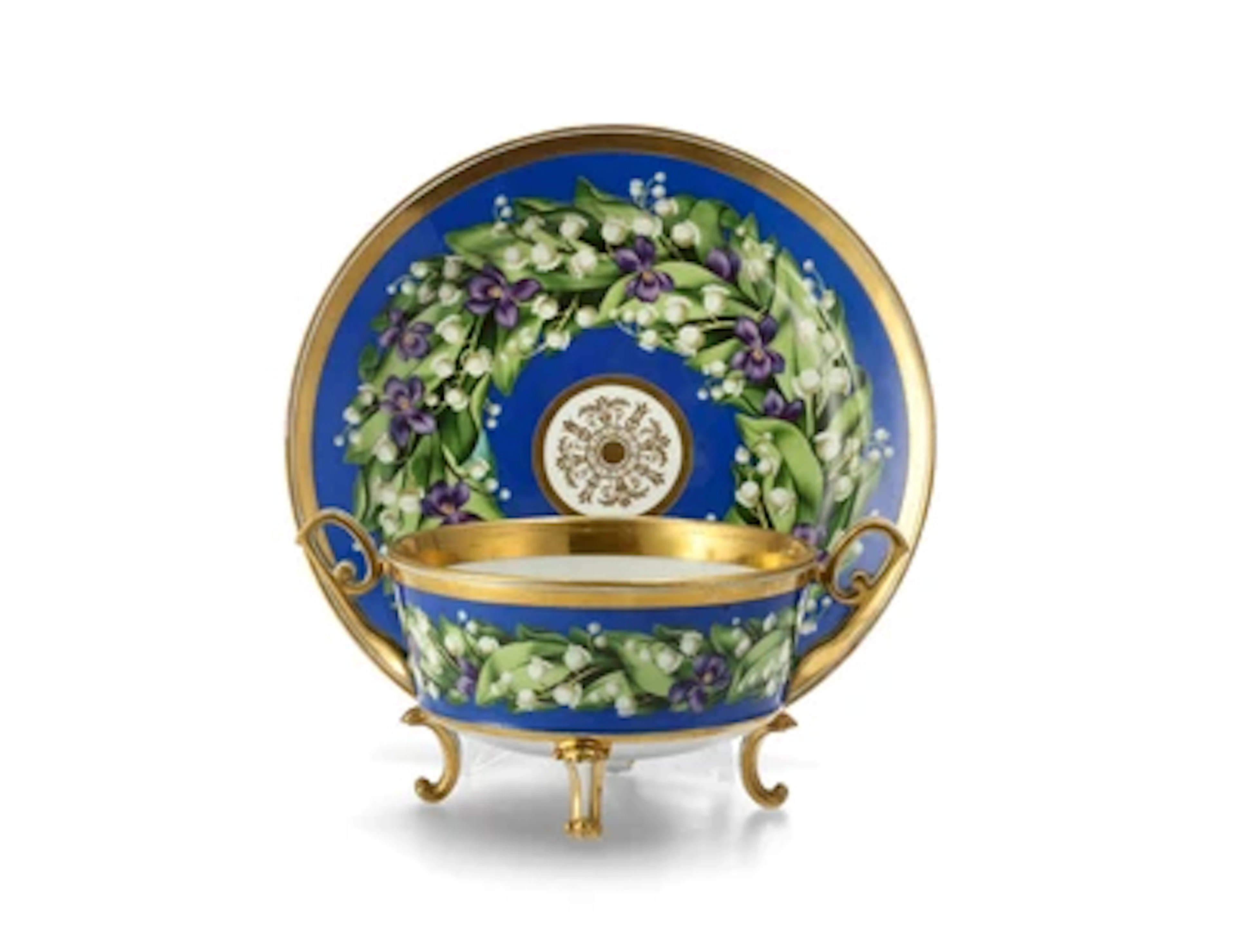 Kleine Aufsatzschale mit Presentoir, Kaiserliche Porzellanmanufaktur, Wien 1832,