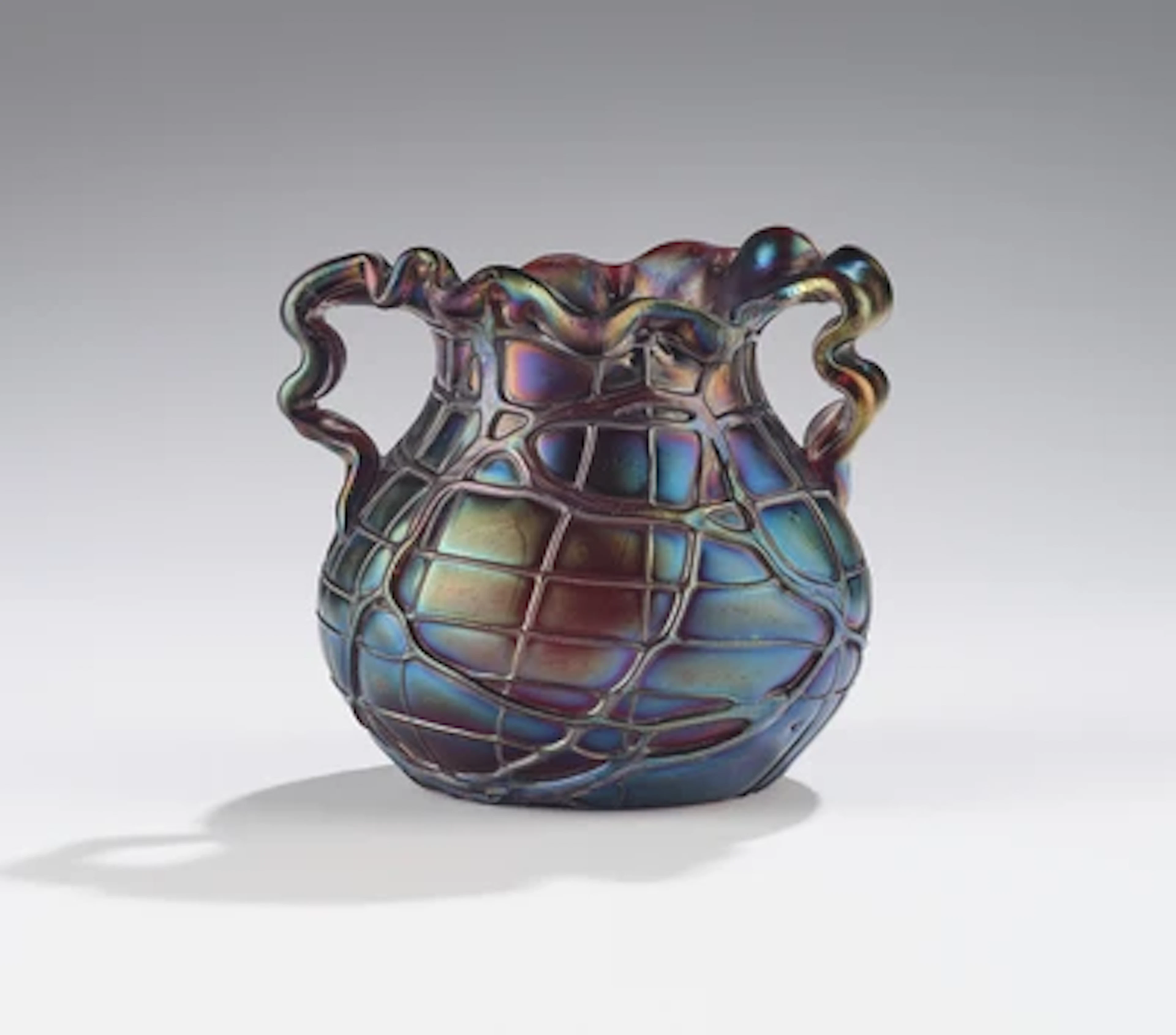 Vase mit Dekor 'Rubin Veined', Pallme, König & Habel, Kosten bei Teplitz, um 1900-05