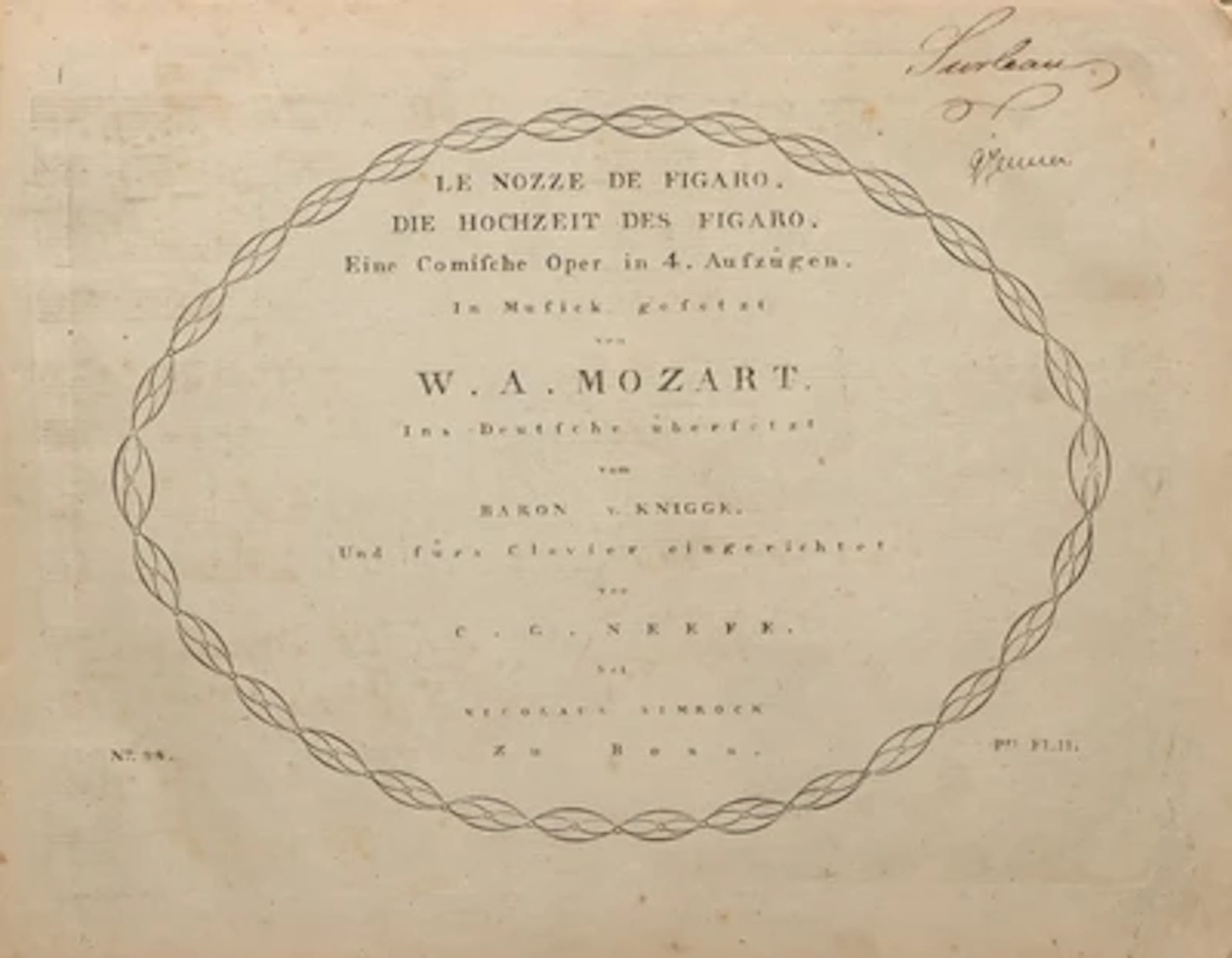 MOZART: LE NOZZE DE FIGARO.