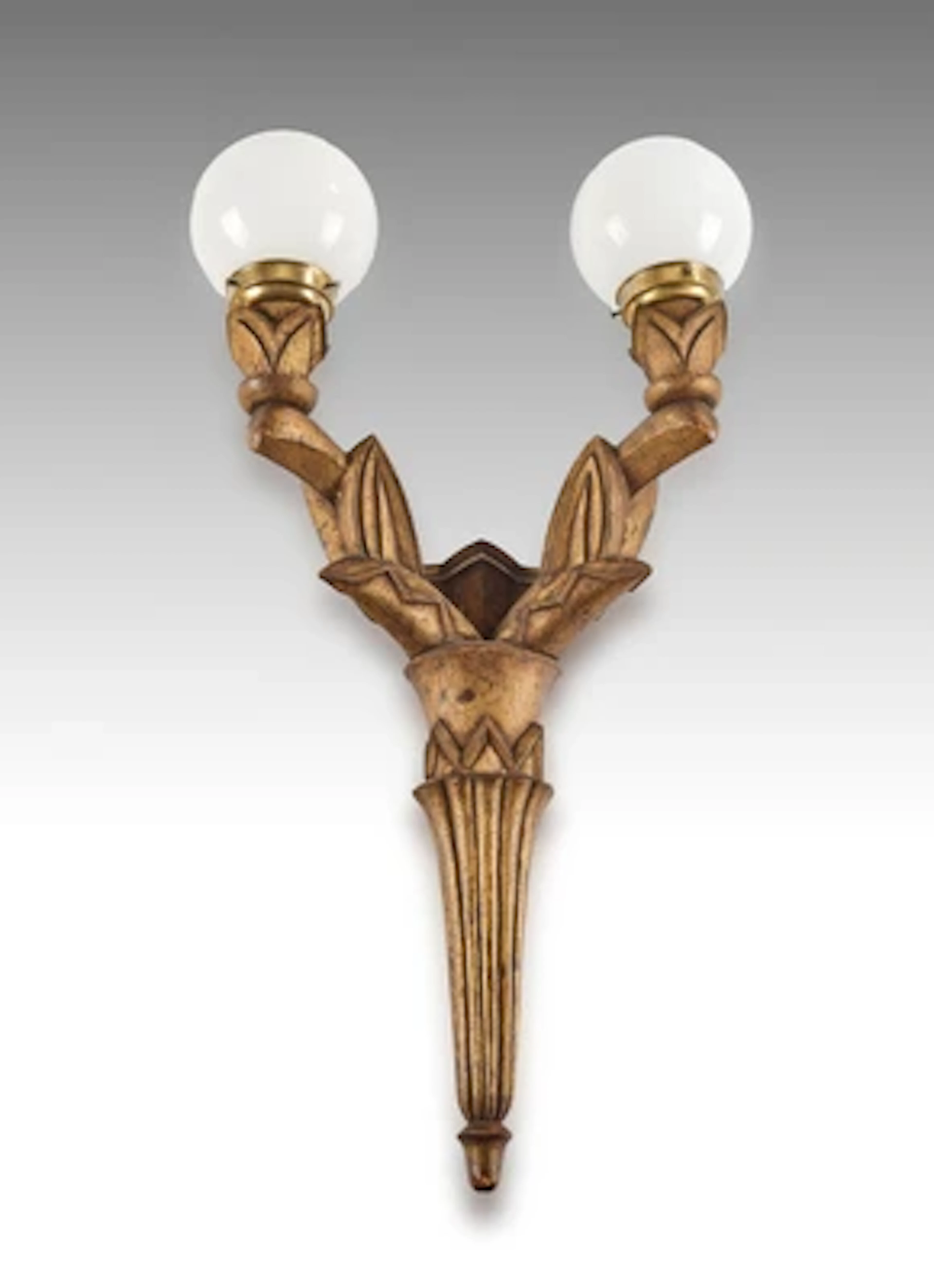 A large two-arm wall lamps in the manner of Dagobert Peche